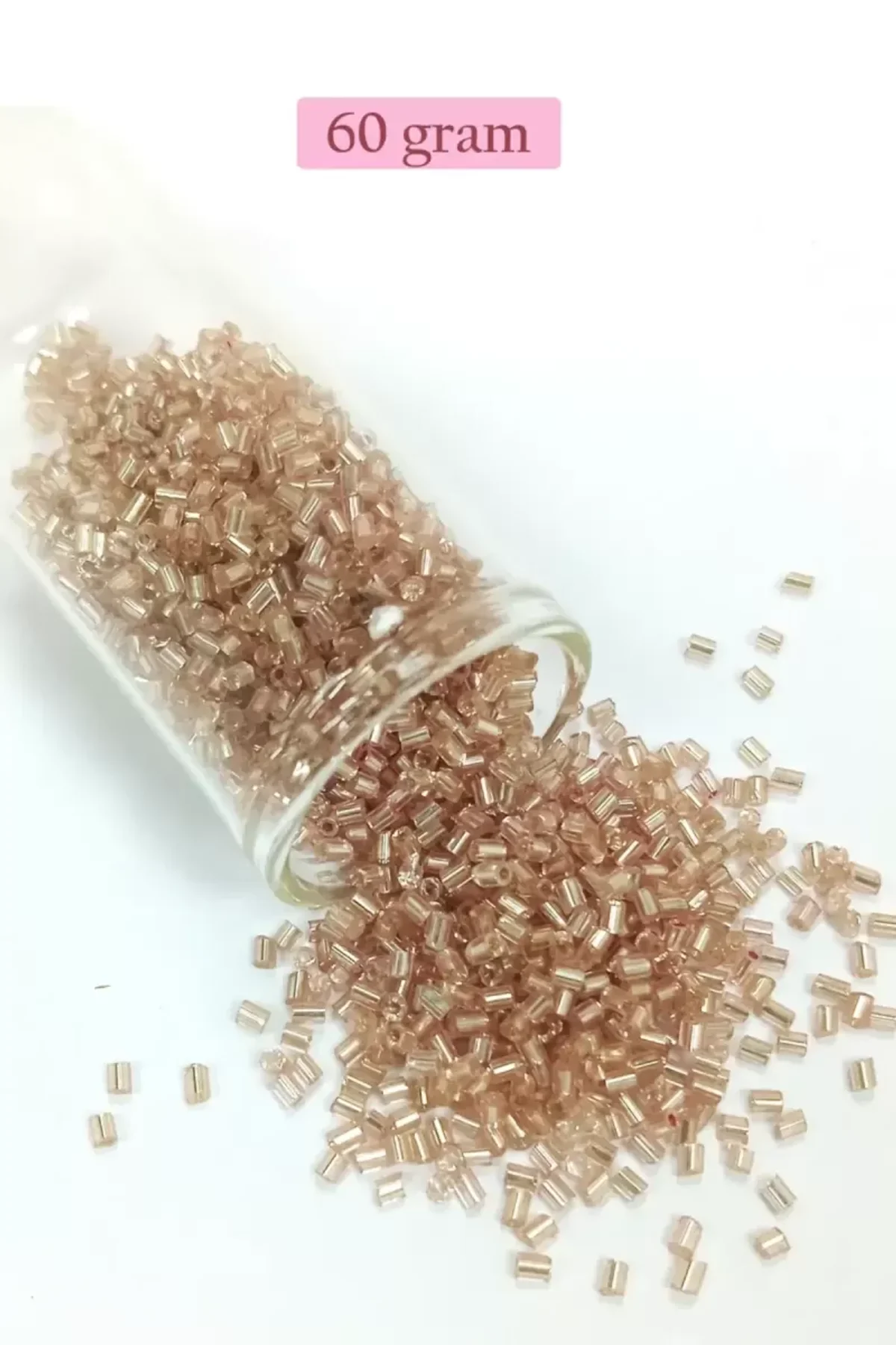 Kesme Cam Boncuk 2mm - 60 Gram - Açık Kahverengi - BNC379