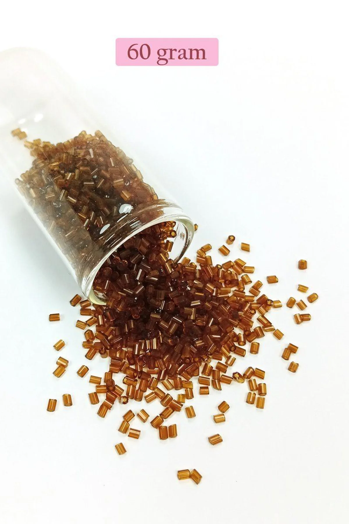 Kesme Cam Boncuk 2mm - 60 Gram - Şeffaf Açık Kahve - BNC391 - Just Cheap Store Görsel 5