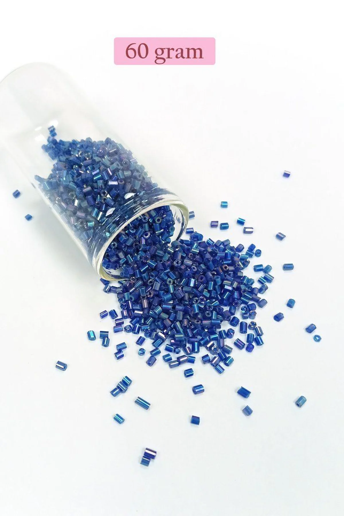 Kesme Cam Boncuk 2mm - 60 Gram - Koyu Mavi - BNC392 - Just Cheap Store Görsel 5