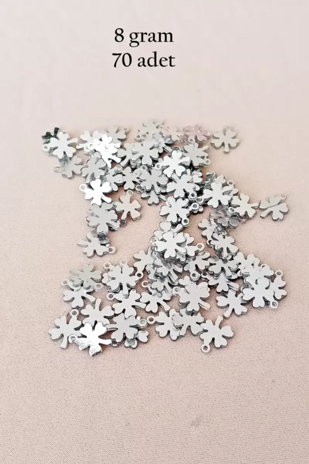 Oya Abiye Bileklik Kolye Pleksi Metalik Plastik Pul Gümüş Renk 8 gram 70 adet - BNC502