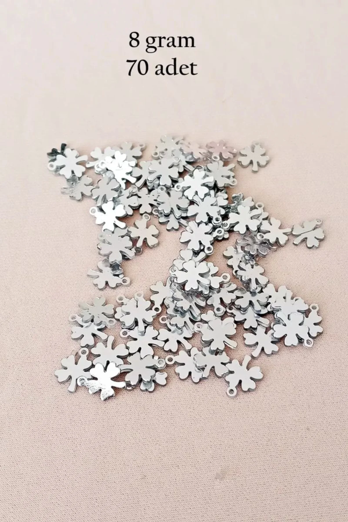 Oya Abiye Bileklik Kolye Pleksi Metalik Plastik Pul Gümüş Renk 8 gram 70 adet - BNC502 - Just Cheap Store Görsel 3