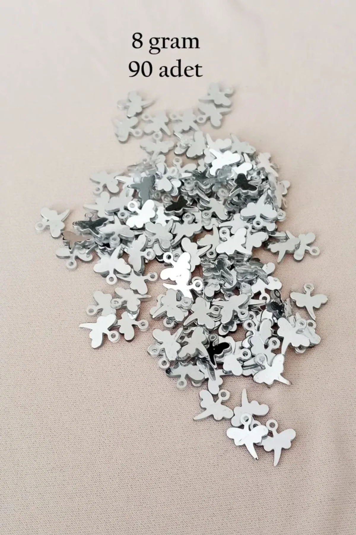Oya Abiye Bileklik Kolye Pleksi Metalik Plastik Pul Gümüş Renk 8 gram 90 adet - BNC503 - Just Cheap Store Görsel 3