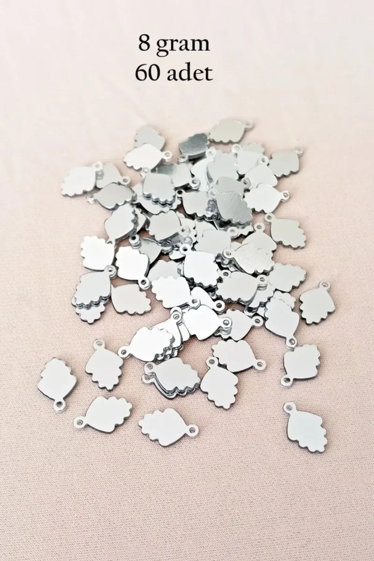 Oya Abiye Bileklik Kolye Pleksi Metalik Plastik Pul Gümüş Renk 8 gram 60 adet - BNC504 - Just Cheap Store Görsel 3