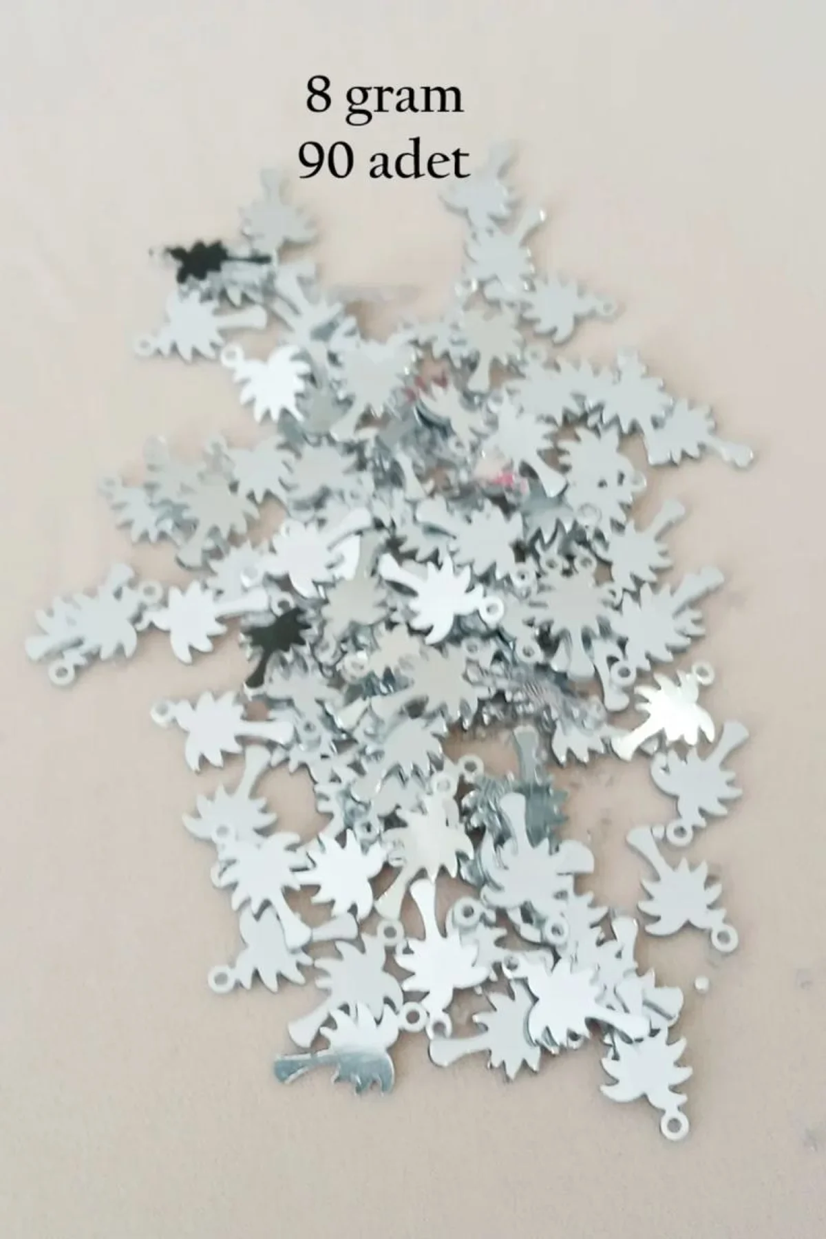 Oya Abiye Bileklik Kolye Pleksi Metalik Plastik Pul Gümüş Renk 8 gram 90 adet - BNC506 - Just Cheap Store Görsel 3