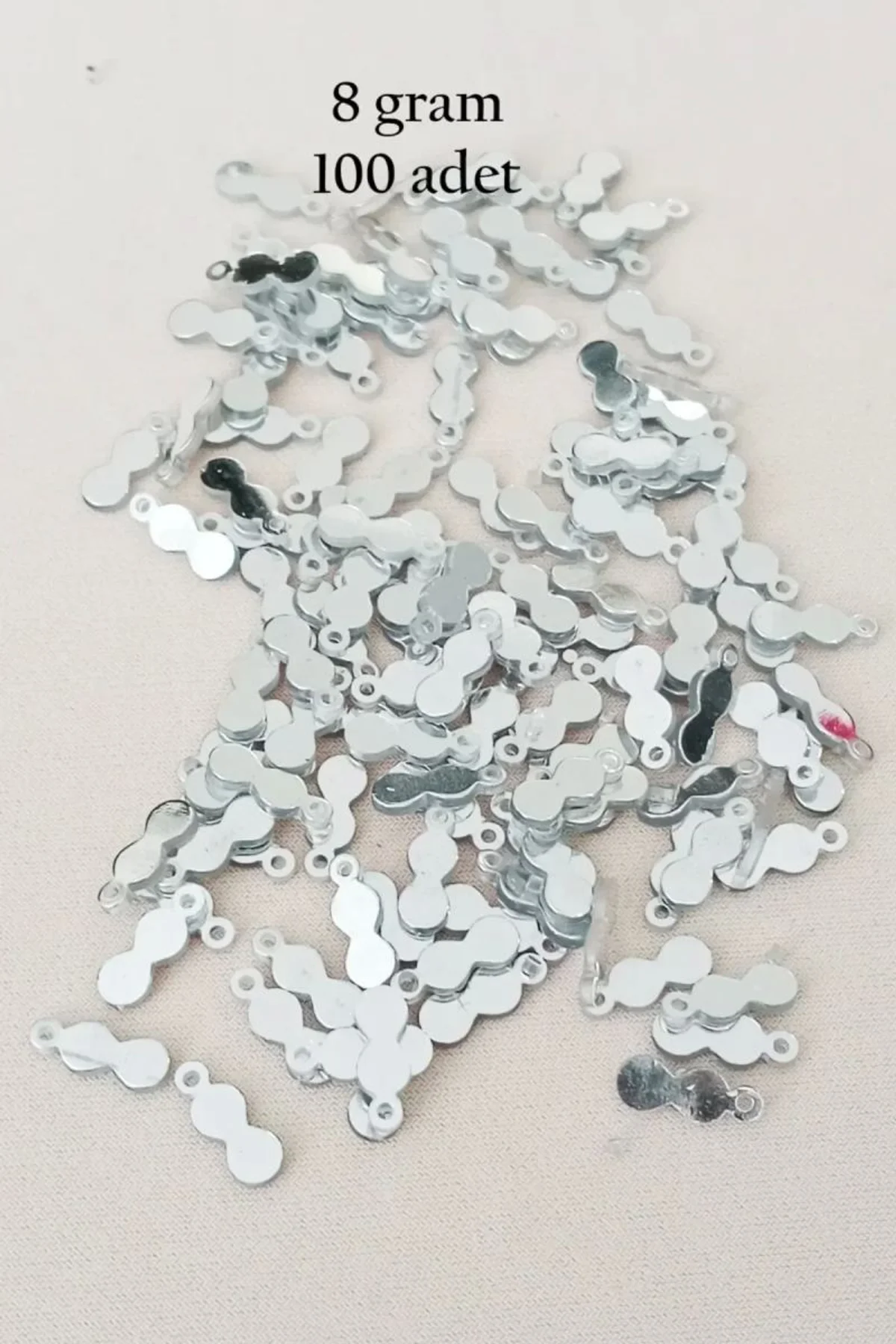 Oya Abiye Bileklik Kolye Pleksi Metalik Plastik Pul Gümüş Renk 8 gram 100 adet - BNC508 - Just Cheap Store Görsel 3