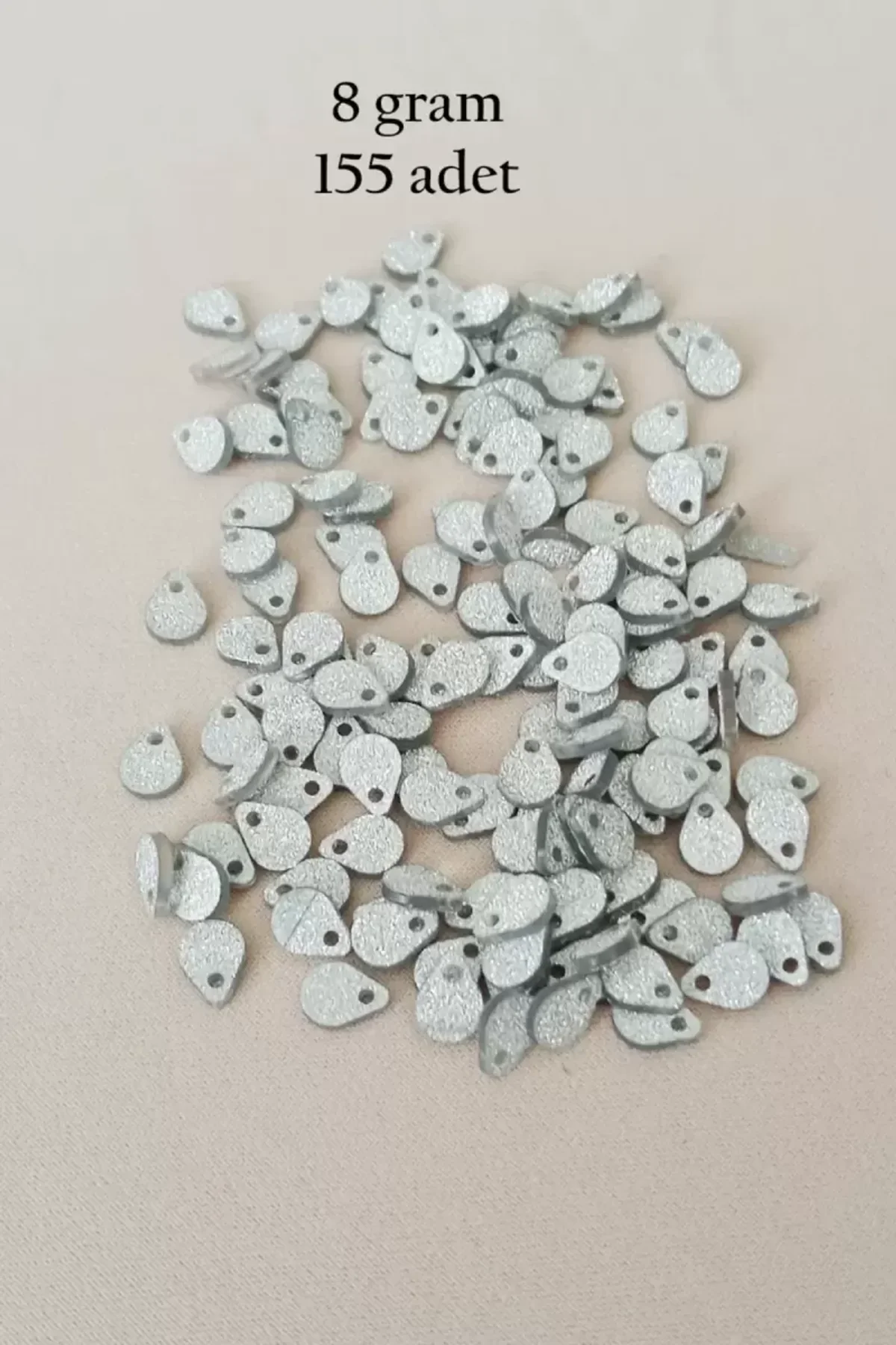 Oya Abiye Bileklik Kolye Pleksi Metalik Plastik Pul Gümüş Renk 8 gram 155 adet - BNC509
