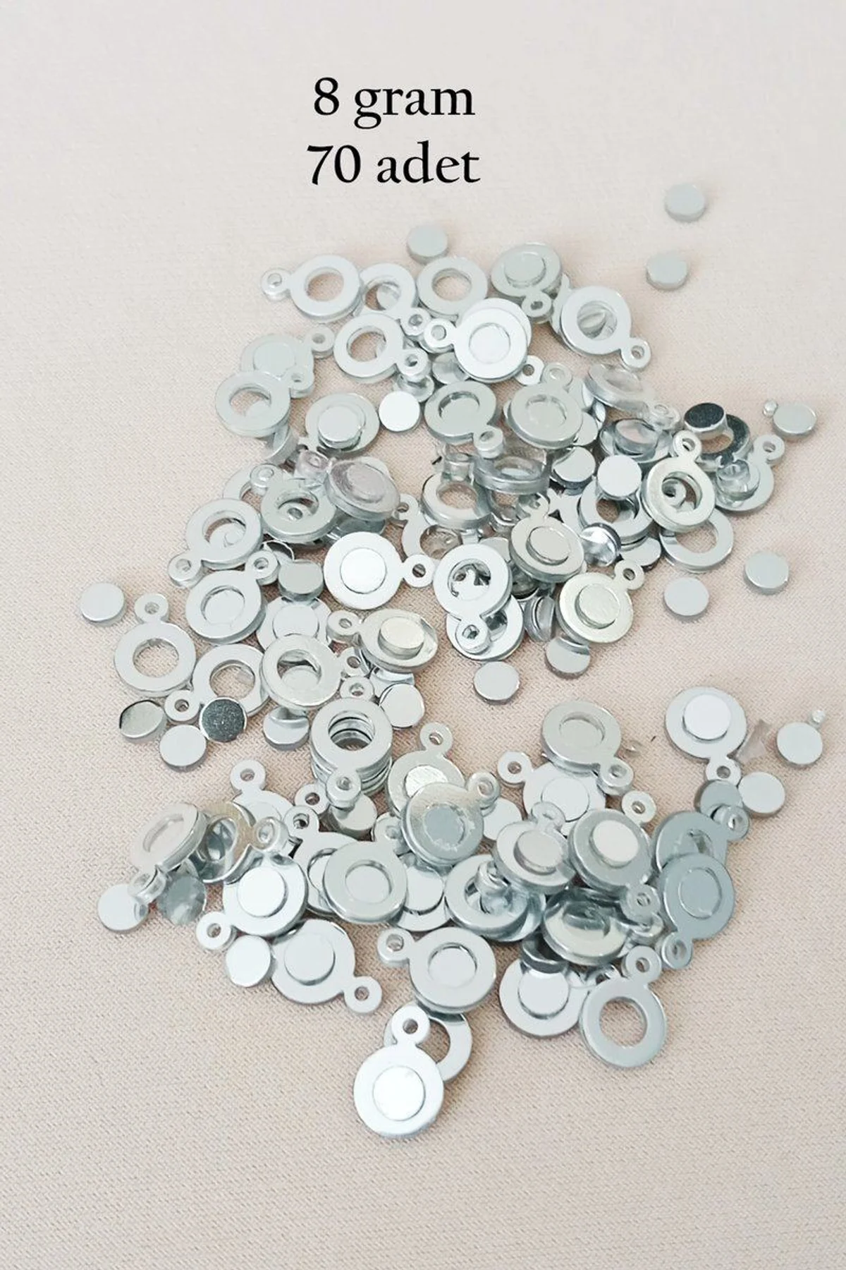 Oya Abiye Bileklik Kolye Pleksi Metalik Plastik Pul Gümüş Renk 8 gram 70 adet - BNC510 - Just Cheap Store Görsel 5