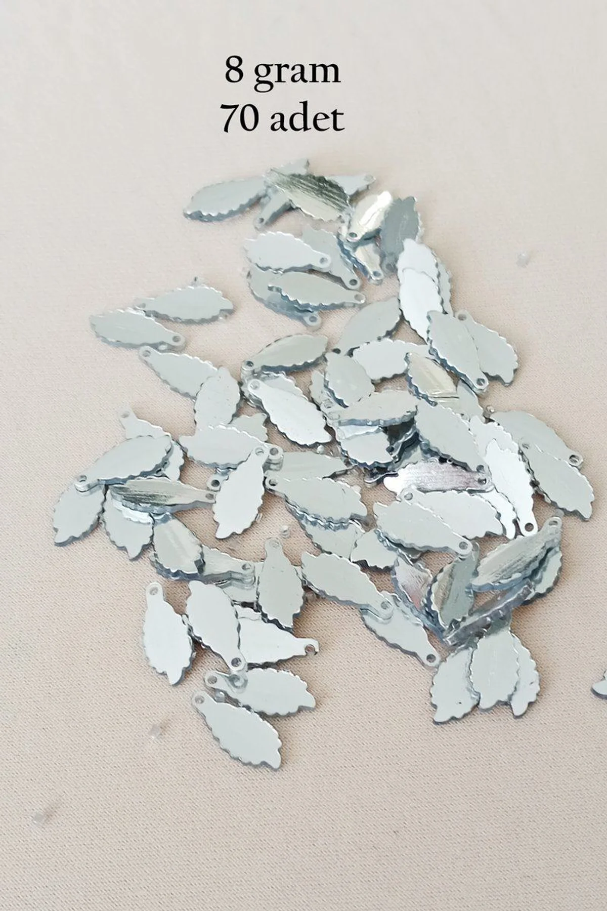 Oya Abiye Bileklik Kolye Pleksi Metalik Plastik Pul Gümüş Renk 8 gram 70 adet - BNC512 - Just Cheap Store Görsel 5