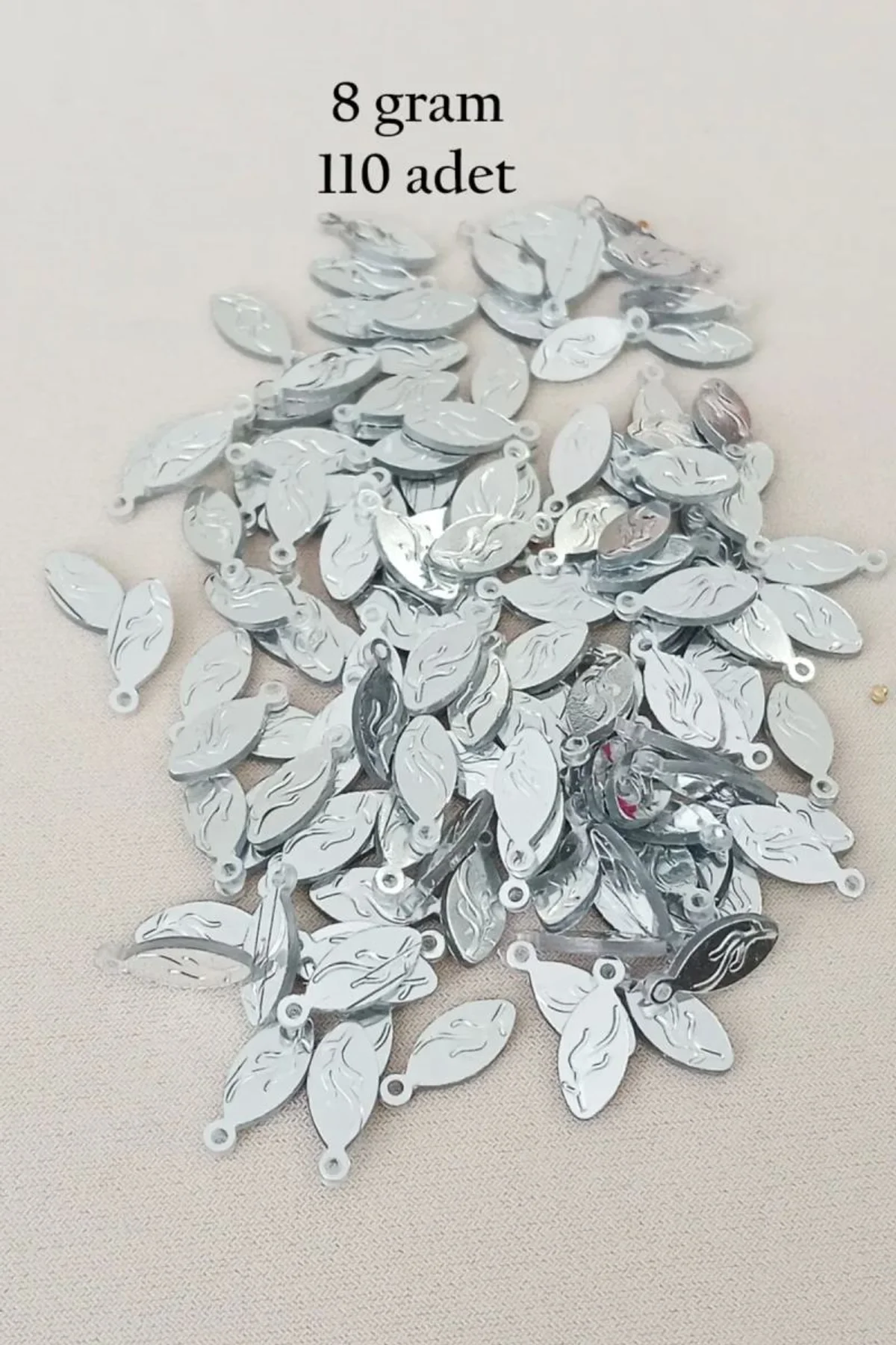 Oya Abiye Bileklik Kolye Pleksi Metalik Plastik Pul Gümüş Renk 8 gram 110 adet - BNC515 - Just Cheap Store Görsel 3