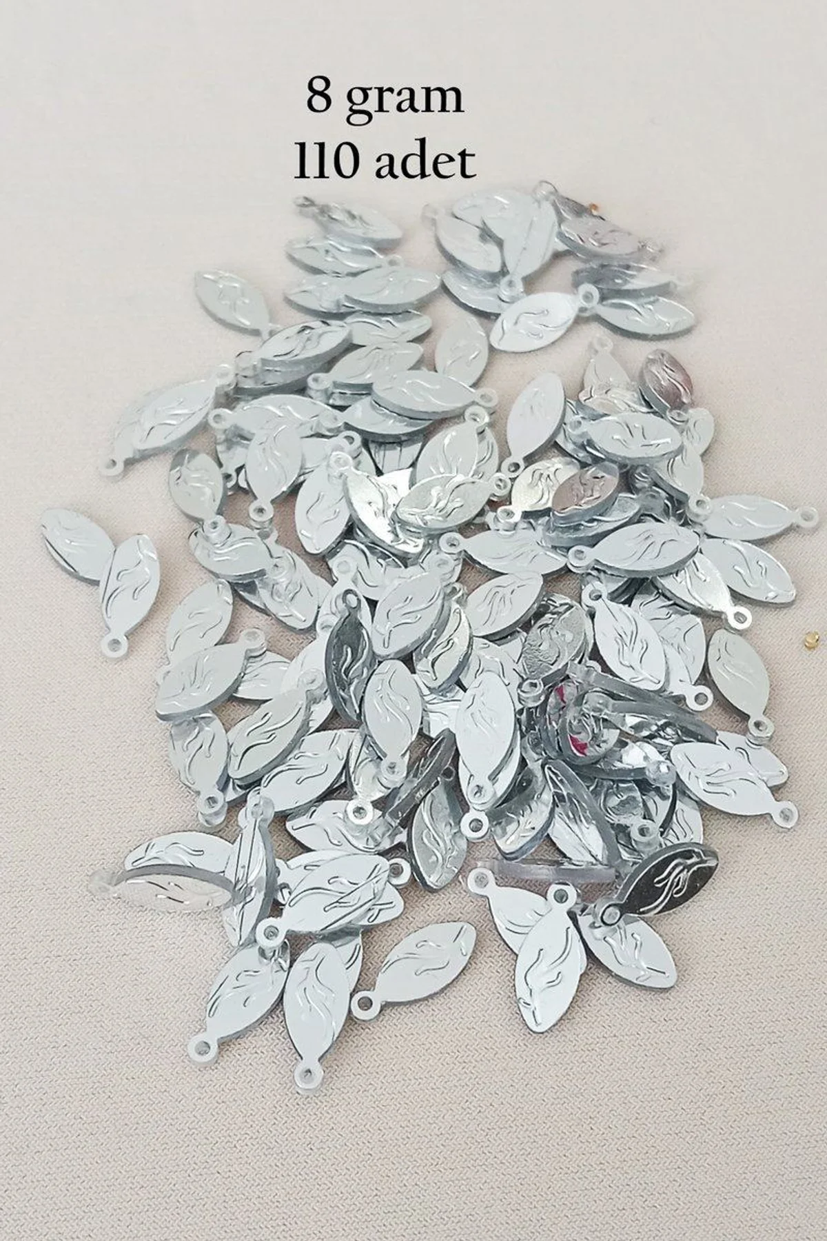 Oya Abiye Bileklik Kolye Pleksi Metalik Plastik Pul Gümüş Renk 8 gram 110 adet - BNC515 - Just Cheap Store Görsel 5
