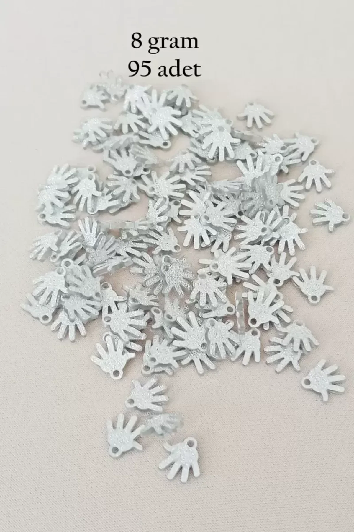 Oya Abiye Bileklik Kolye Pleksi Metalik Plastik Pul Gümüş Renk 8 gram 95 adet - BNC519