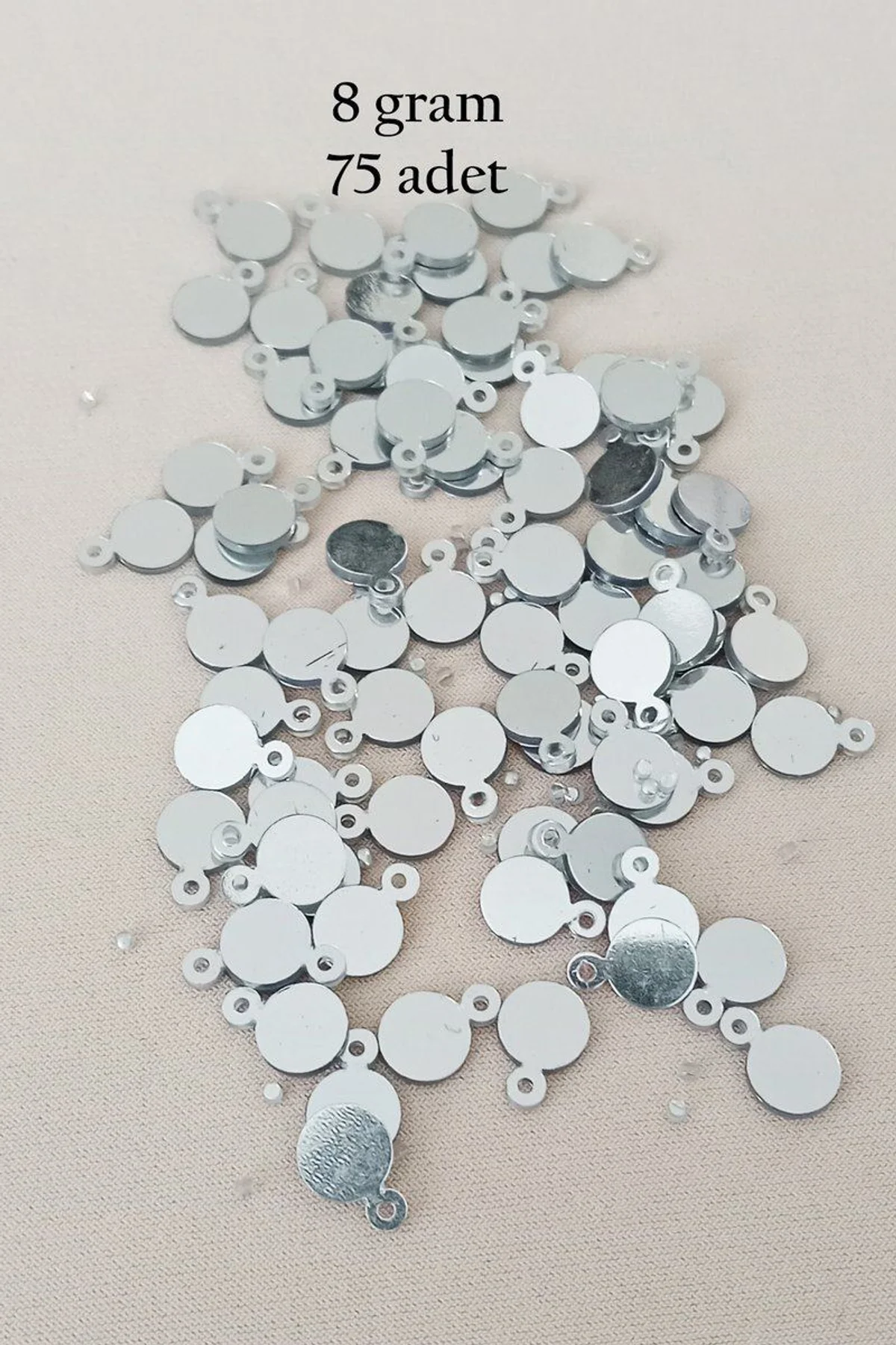 Oya Abiye Bileklik Kolye Pleksi Metalik Plastik Pul Gümüş Renk 8 gram 75 adet - BNC520 - Just Cheap Store Görsel 5