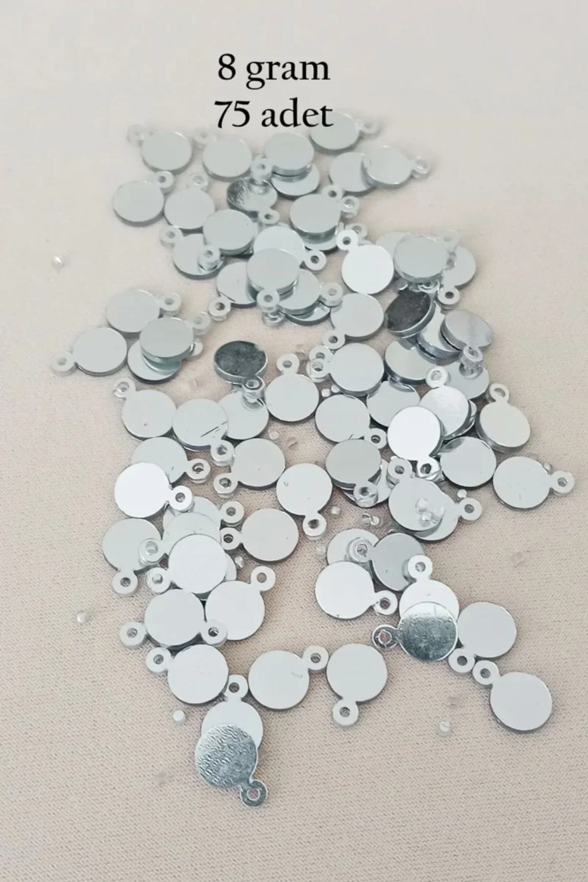 Oya Abiye Bileklik Kolye Pleksi Metalik Plastik Pul Gümüş Renk 8 gram 75 adet - BNC520 - Just Cheap Store Görsel 3