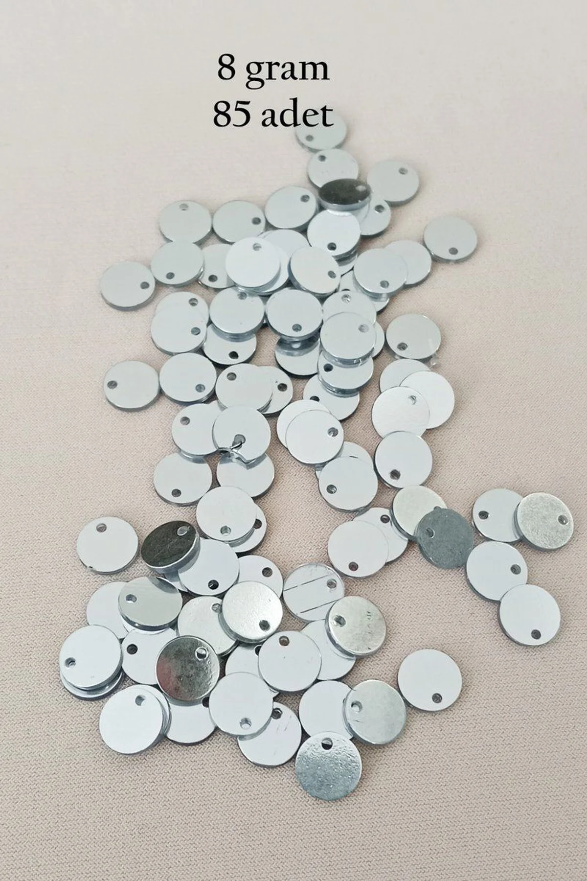 Oya Abiye Bileklik Kolye Pleksi Metalik Plastik Pul Gümüş Renk 8 gram 85 adet - BNC523 - Just Cheap Store Görsel 5