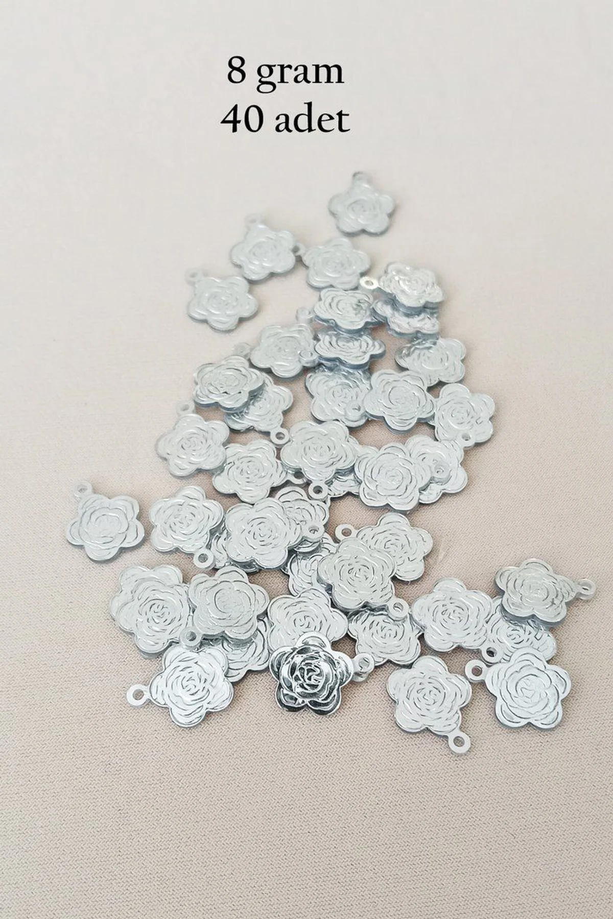 Oya Abiye Bileklik Kolye Pleksi Metalik Plastik Pul Gümüş Renk 8 gram 40 adet - BNC524 - Just Cheap Store Görsel 5