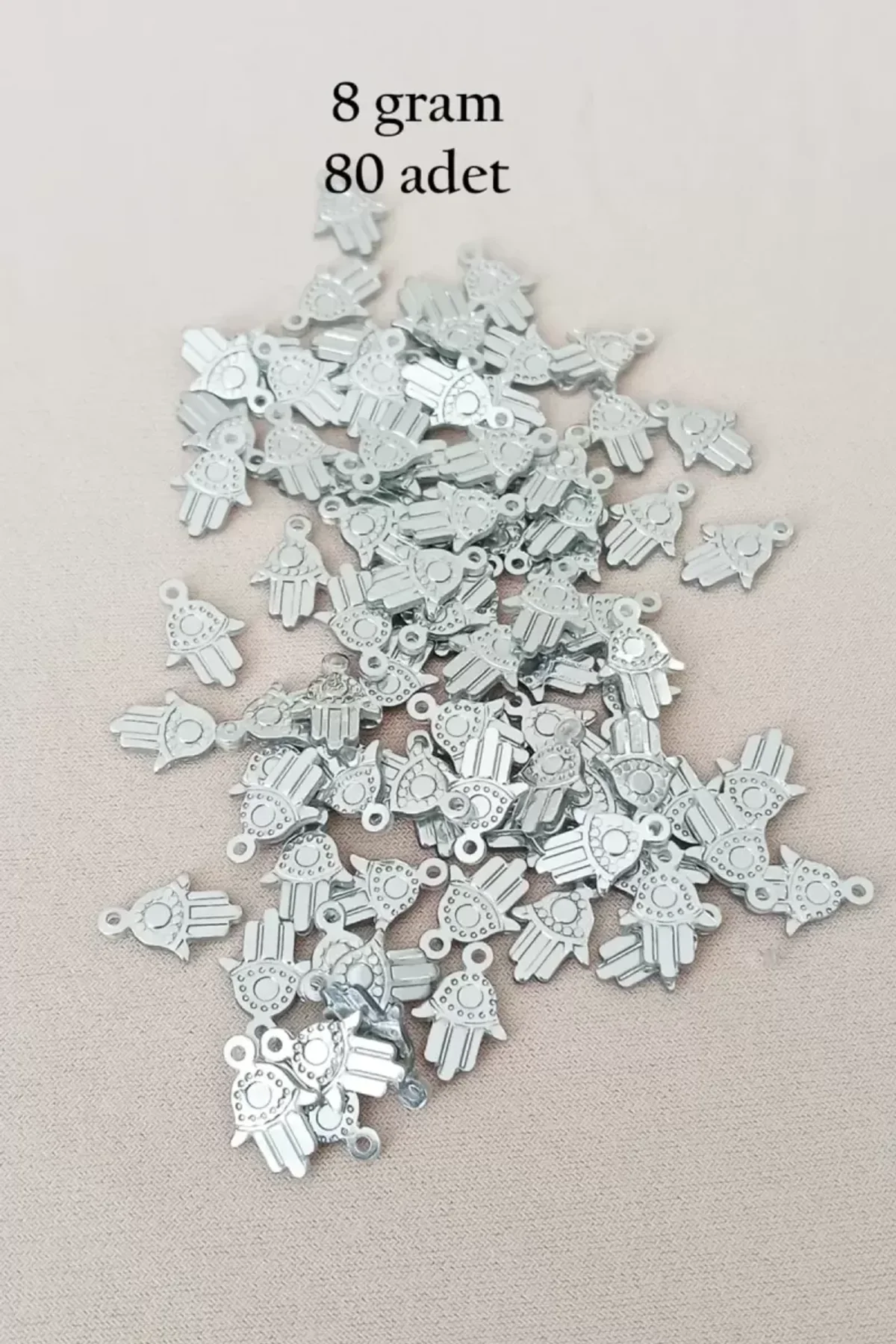 Oya Abiye Bileklik Kolye Pleksi Metalik Plastik Pul Gümüş Renk 8 gram 80 adet - BNC526