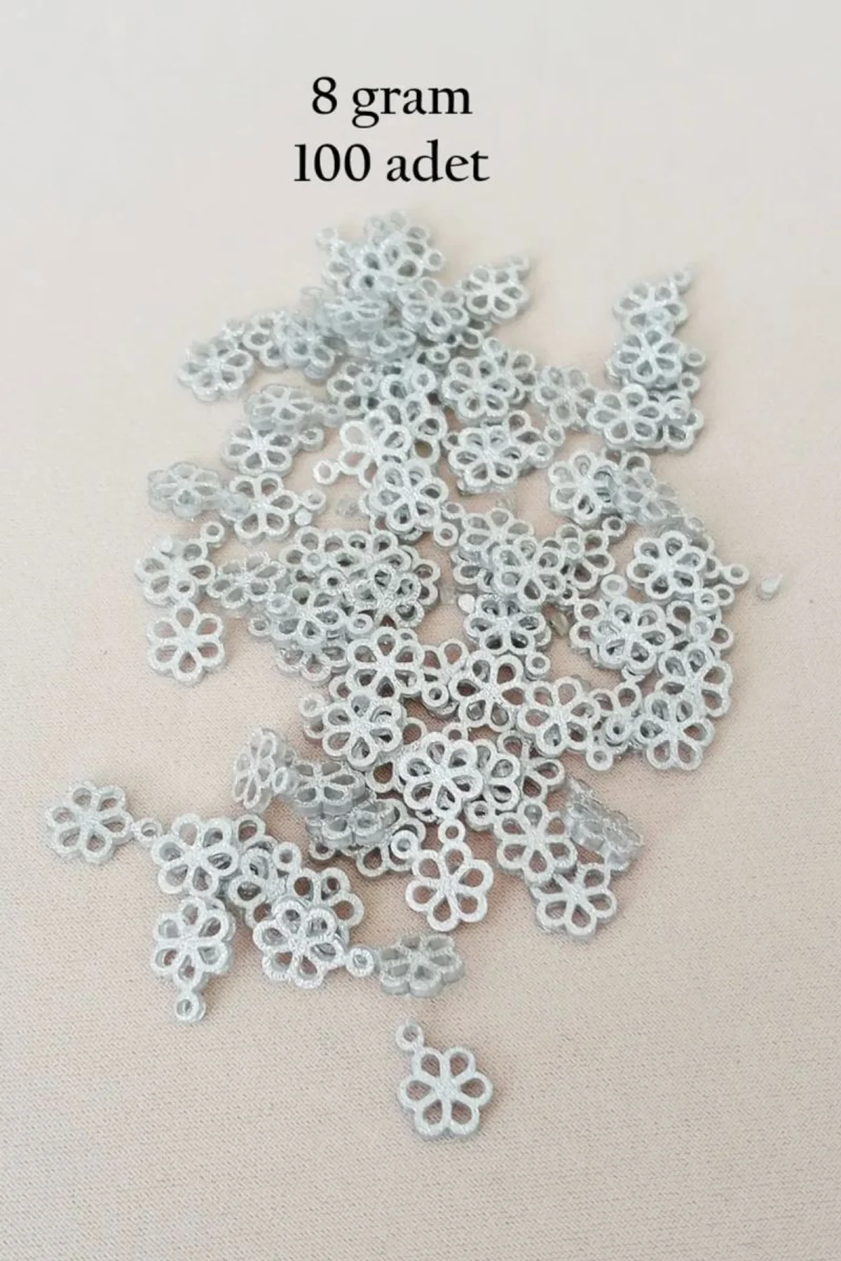 Oya Abiye Bileklik Kolye Pleksi Metalik Plastik Pul Gümüş Renk 8 gram 100 adet - BNC528 - Just Cheap Store Görsel 3