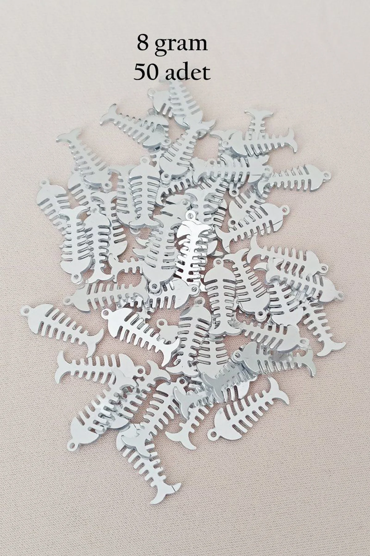 Oya Abiye Bileklik Kolye Pleksi Metalik Plastik Pul Gümüş Renk 8 gram 50 adet - BNC529 - Just Cheap Store Görsel 5