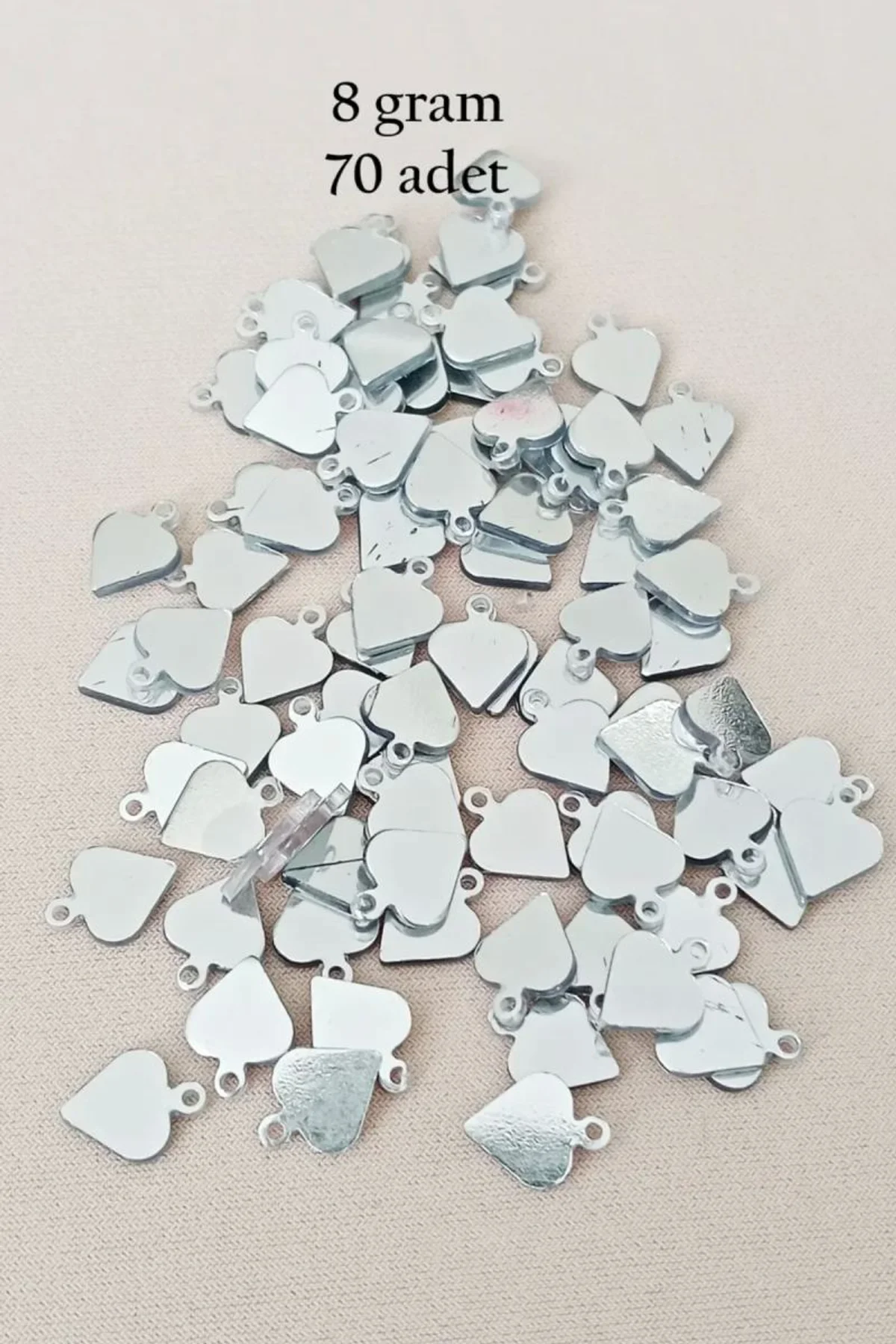 Oya Abiye Bileklik Kolye Pleksi Metalik Plastik Pul Gümüş Renk 8 gram 70 adet - BNC530 - Just Cheap Store Görsel 3