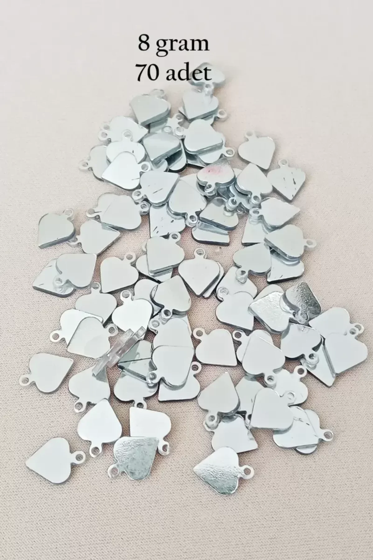 Oya Abiye Bileklik Kolye Pleksi Metalik Plastik Pul Gümüş Renk 8 gram 70 adet - BNC530