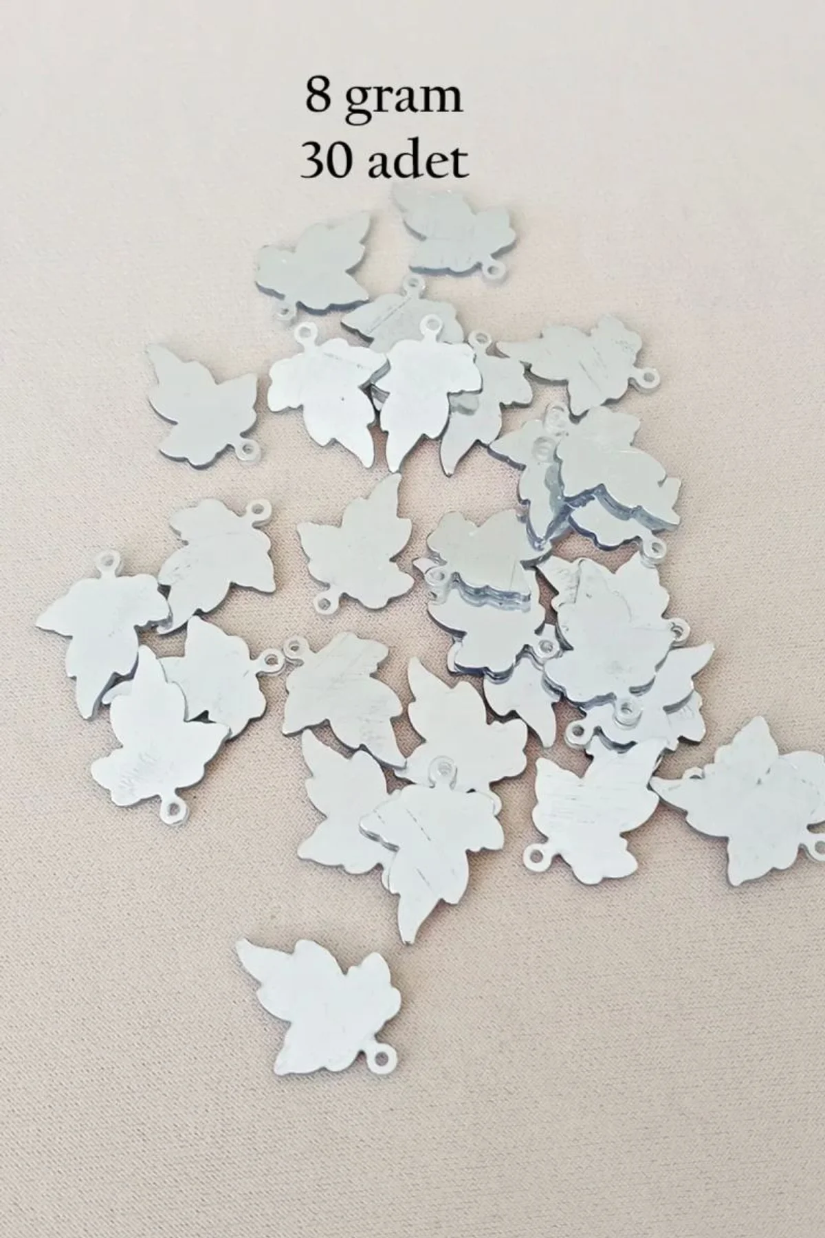 Oya Abiye Bileklik Kolye Pleksi Metalik Plastik Pul Gümüş Renk 8 gram 30 adet - BNC532 - Just Cheap Store Görsel 3