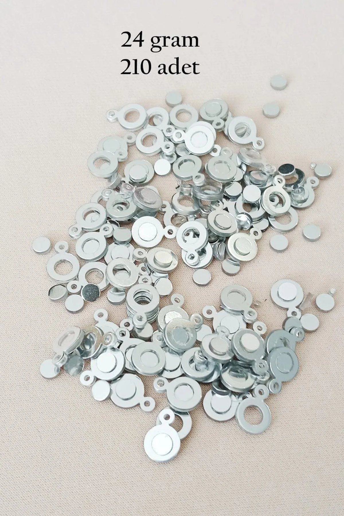 Oya Abiye Bileklik Kolye Pleksi Metalik Plastik Pul Gümüş Renk 24 gram 210 adet - BNC570 - Just Cheap Store Görsel 5