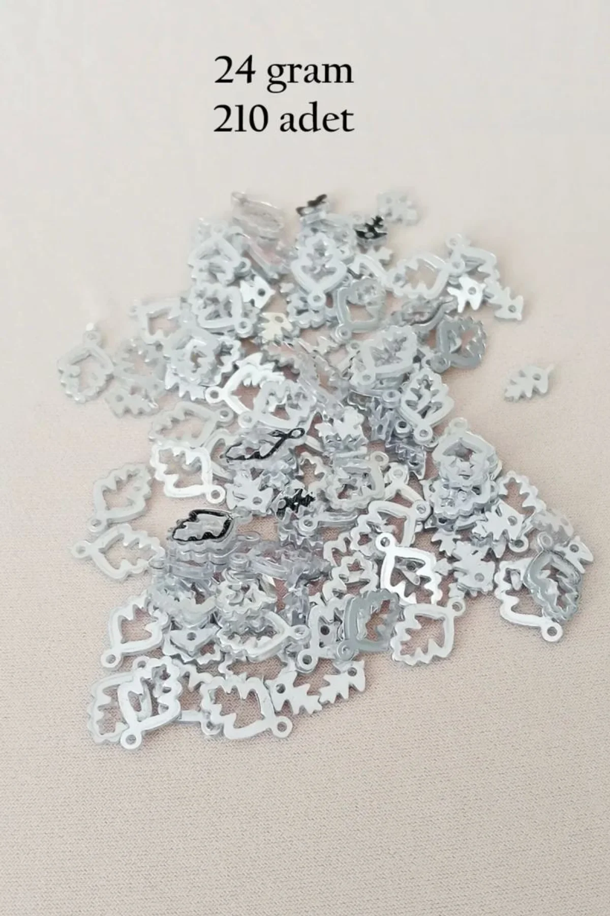 Oya Abiye Bileklik Kolye Pleksi Metalik Plastik Pul Gümüş Renk 24 gram 210 adet - BNC573 - Just Cheap Store Görsel 3