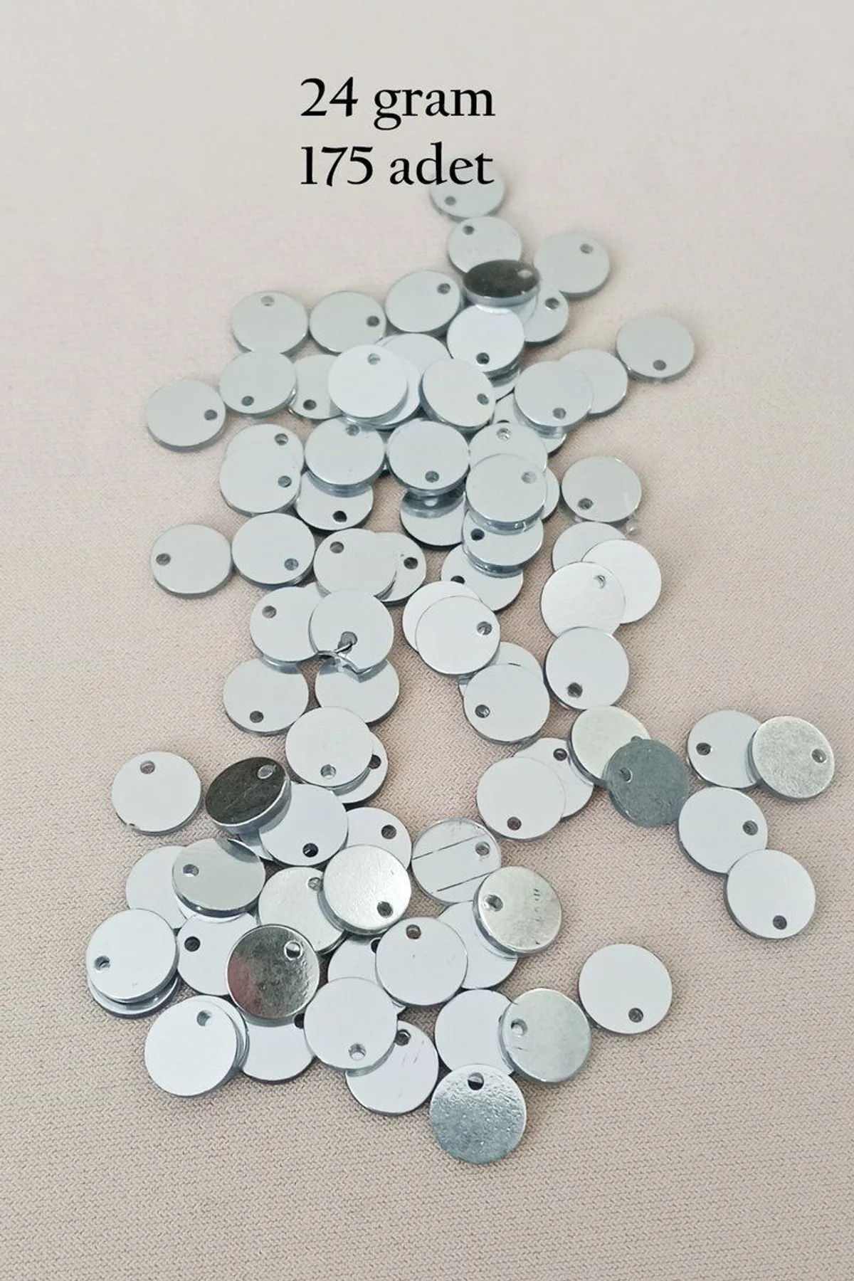 Oya Abiye Bileklik Kolye Pleksi Metalik Plastik Pul Gümüş Renk 24 gram 255 adet - BNC583 - Just Cheap Store Görsel 5