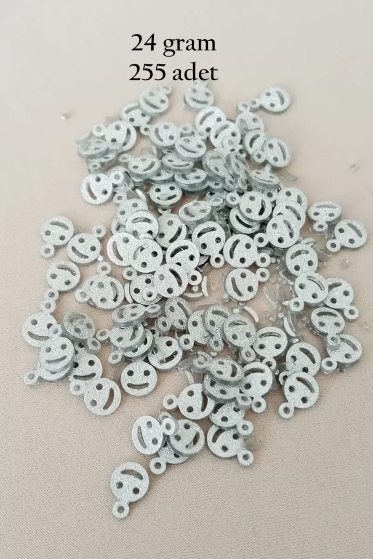 Oya Abiye Bileklik Kolye Pleksi Metalik Plastik Pul Gümüş Renk 24 gram 255 adet - BNC585