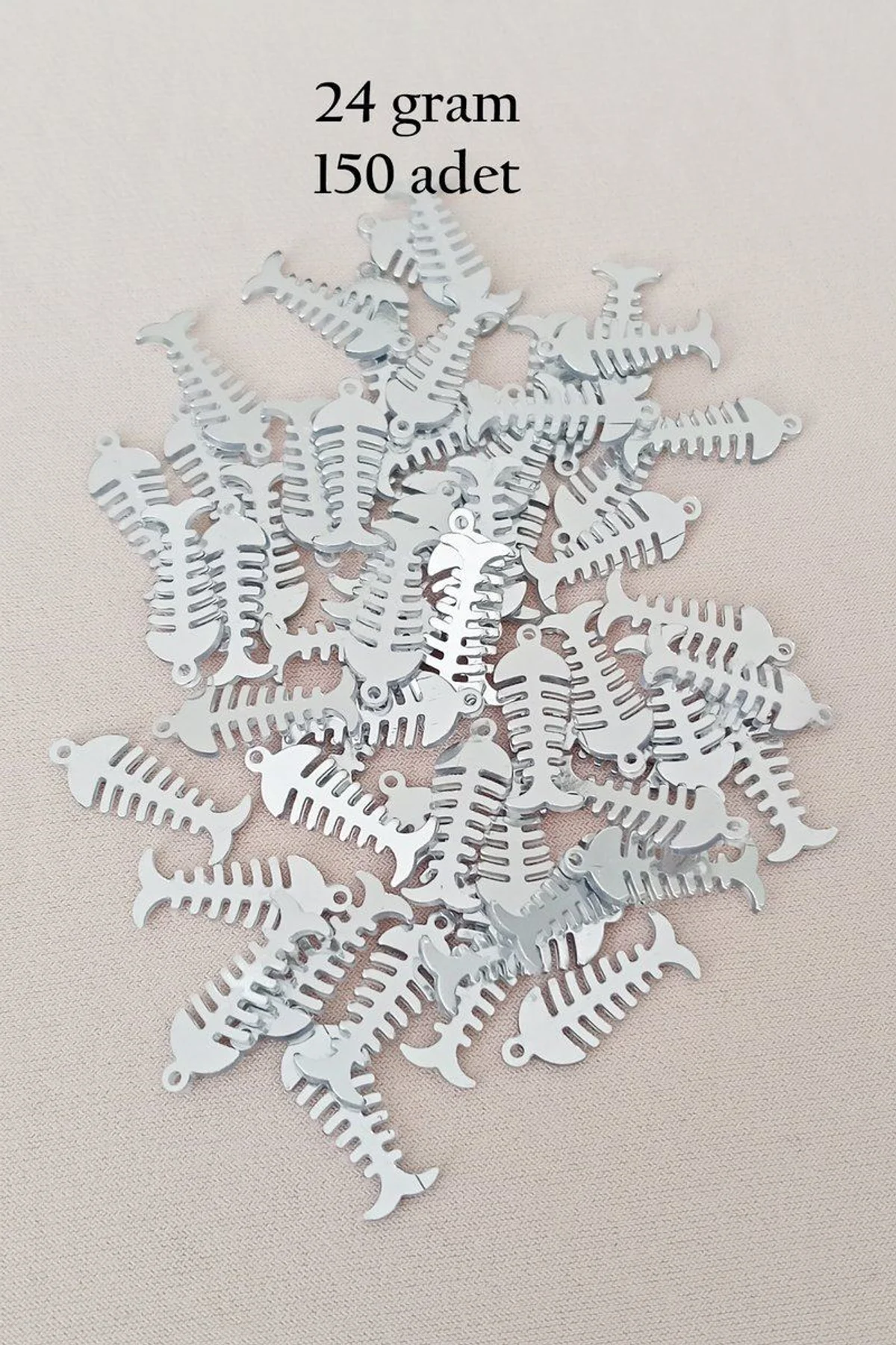 Oya Abiye Bileklik Kolye Pleksi Metalik Plastik Pul Gümüş Renk 24 gram 150 adet - BNC589 - Just Cheap Store Görsel 5