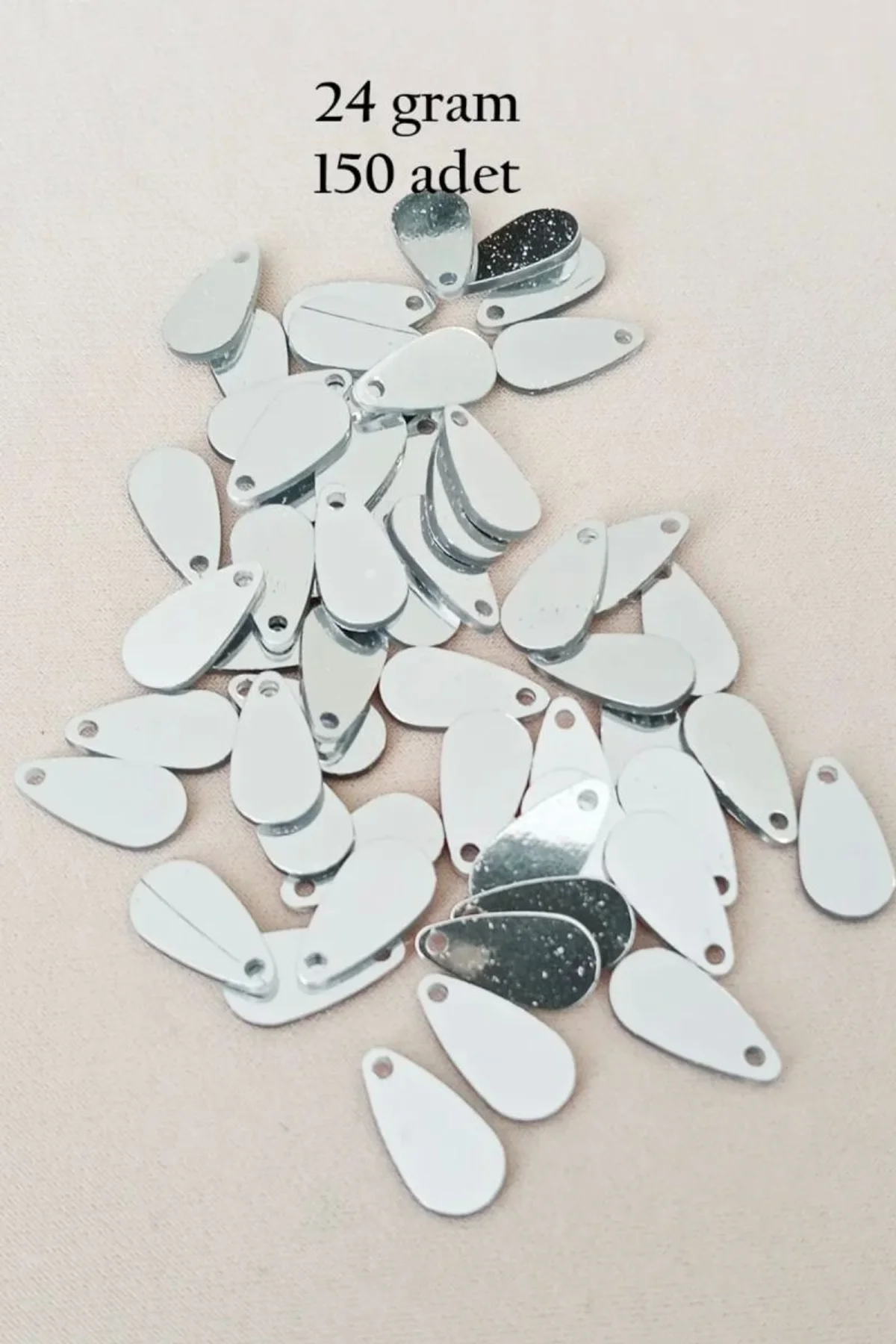 Oya Abiye Bileklik Kolye Pleksi Metalik Plastik Pul Gümüş Renk 24 gram 150 adet - BNC591 - Just Cheap Store Görsel 3