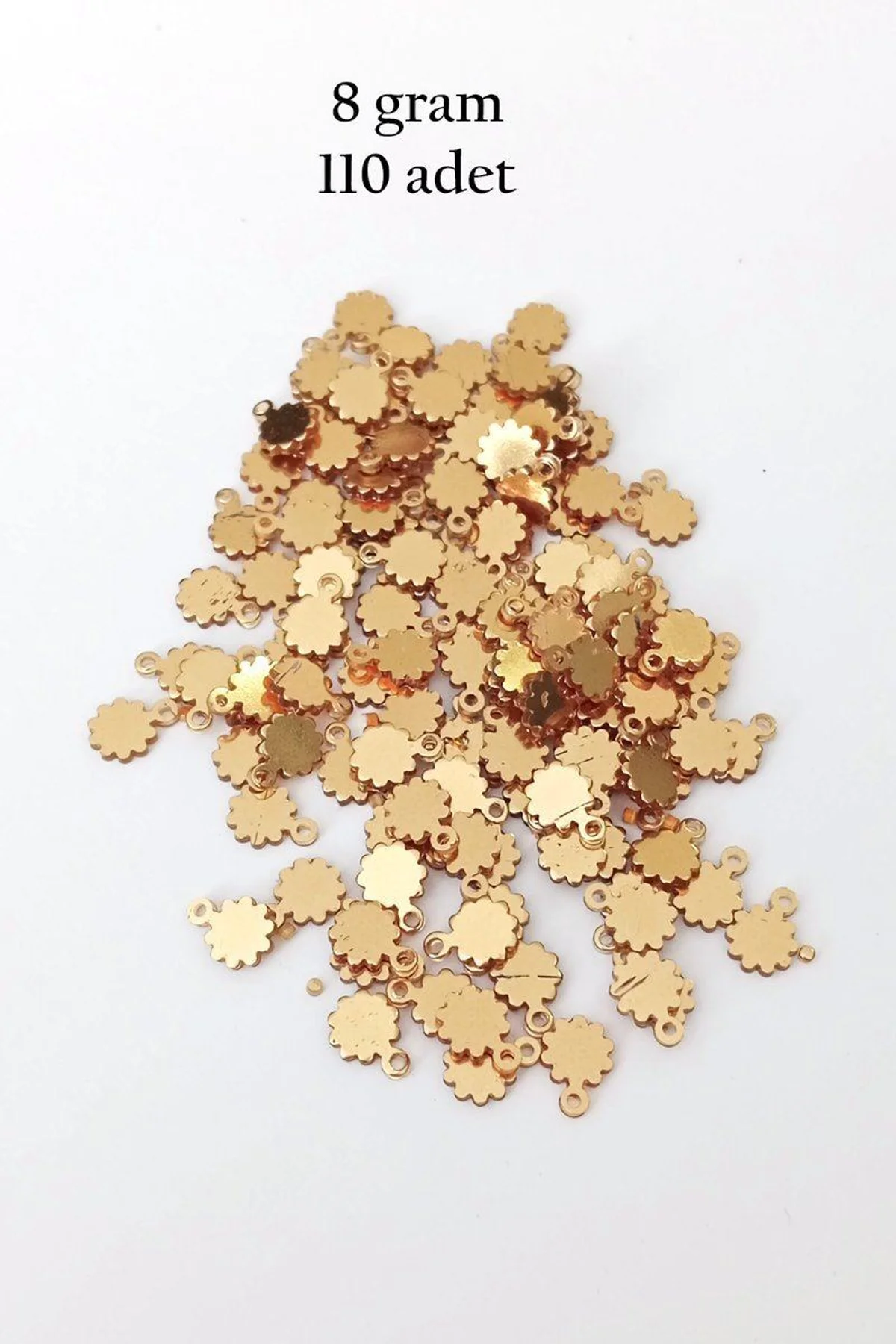 Oya Abiye Bileklik Kolye Pleksi Metalik Plastik Pul Altın Renk 8 gram 110 adet - BNC474 - Just Cheap Store Görsel 5