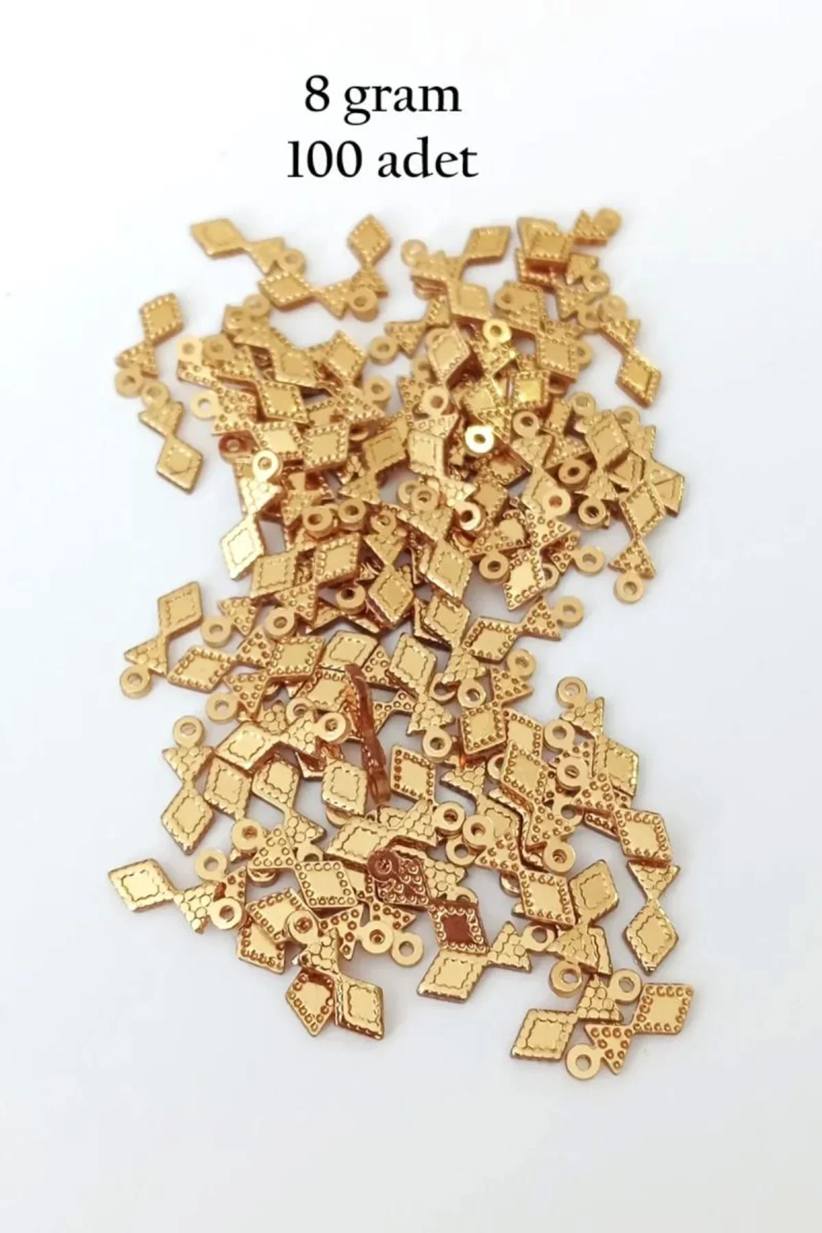 Oya Abiye Bileklik Kolye Pleksi Metalik Plastik Pul Altın Renk 8 gram 100 adet - BNC476 - Just Cheap Store Görsel 3