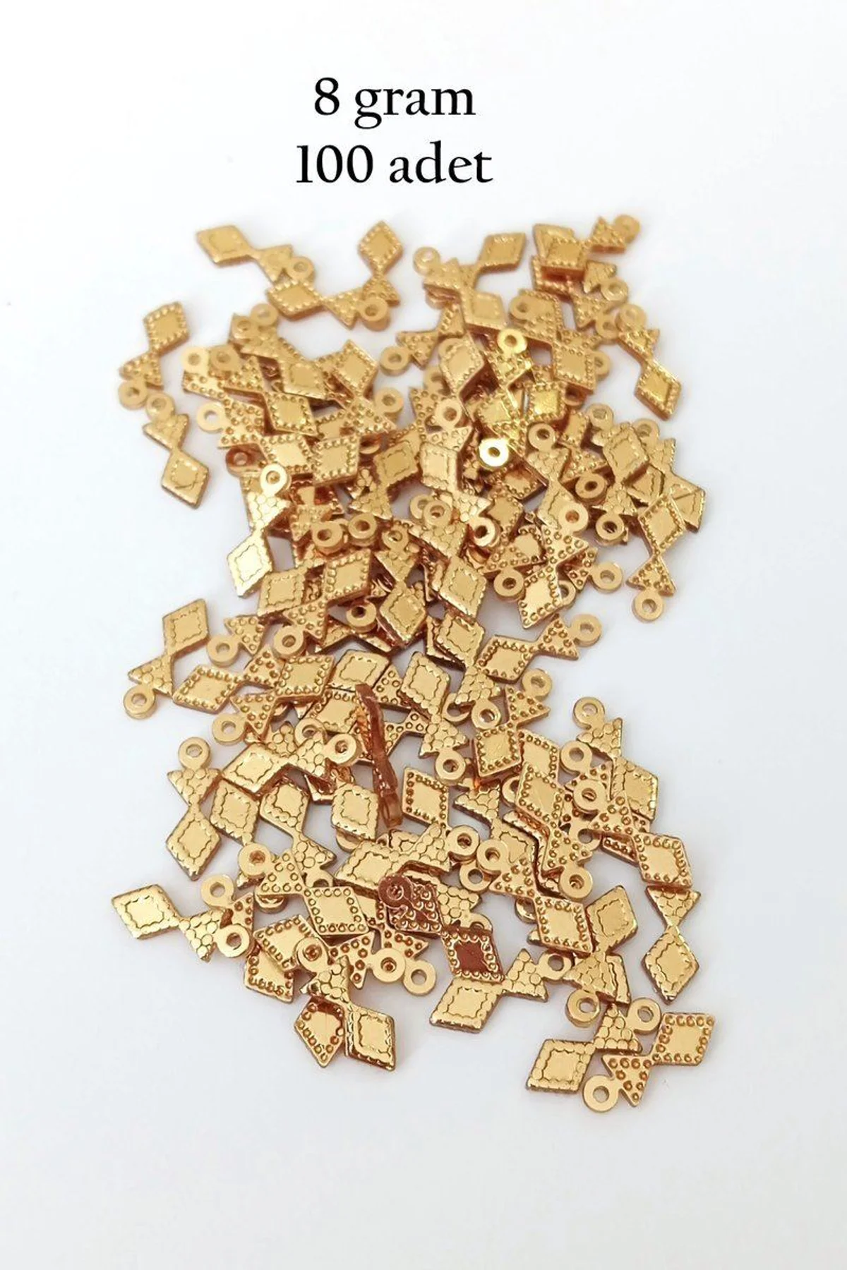 Oya Abiye Bileklik Kolye Pleksi Metalik Plastik Pul Altın Renk 8 gram 100 adet - BNC476 - Just Cheap Store Görsel 5