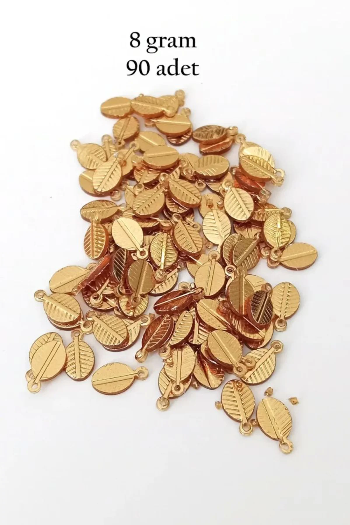Oya Abiye Bileklik Kolye Pleksi Metalik Plastik Pul Altın Renk 8 gram 90 adet - BNC478 - Just Cheap Store Görsel 3