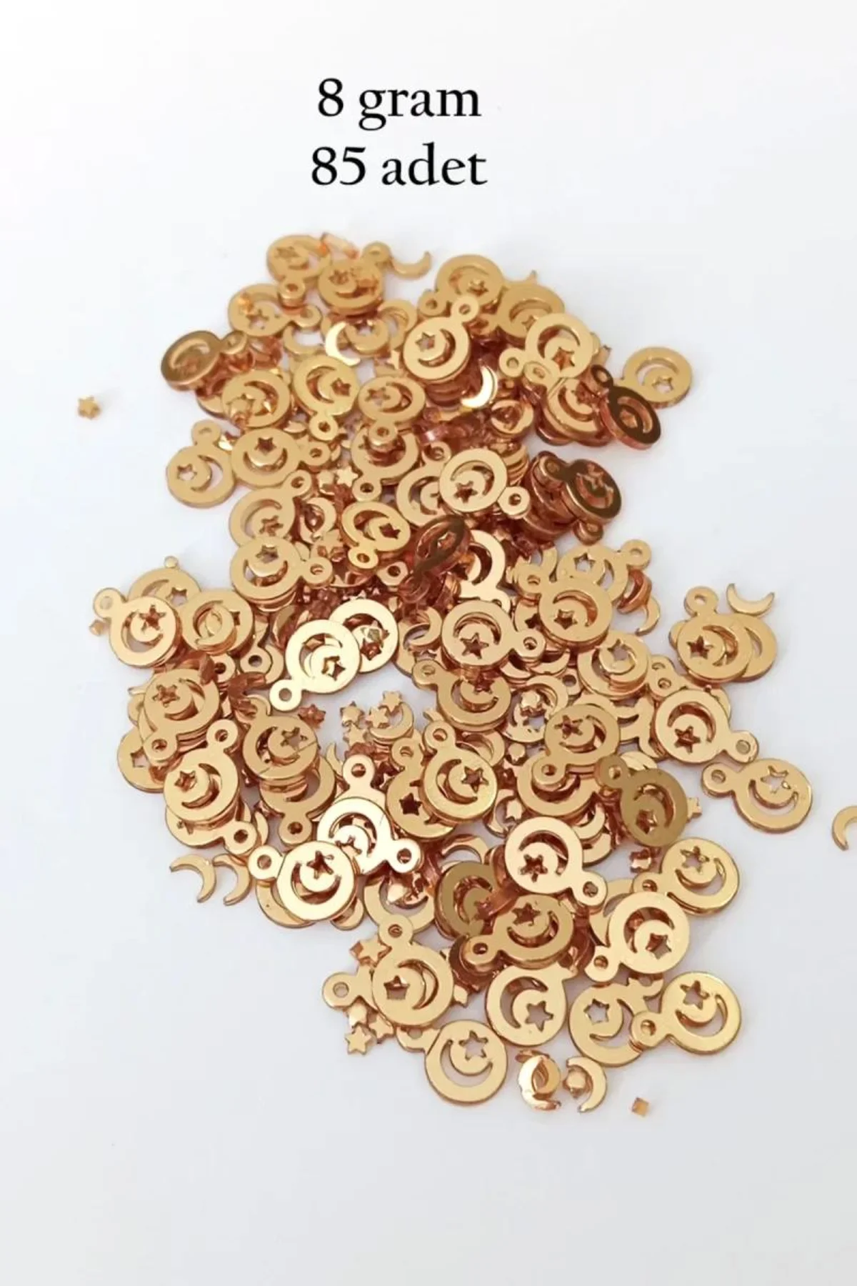 Oya Abiye Bileklik Kolye Pleksi Metalik Plastik Pul Altın Renk 8 gram 85 adet - BNC483 - Just Cheap Store Görsel 3