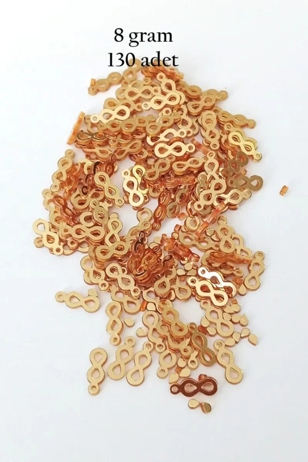 Oya Abiye Bileklik Kolye Pleksi Metalik Plastik Pul Altın Renk 8 gram 130 adet - BNC487 - Just Cheap Store Görsel 3
