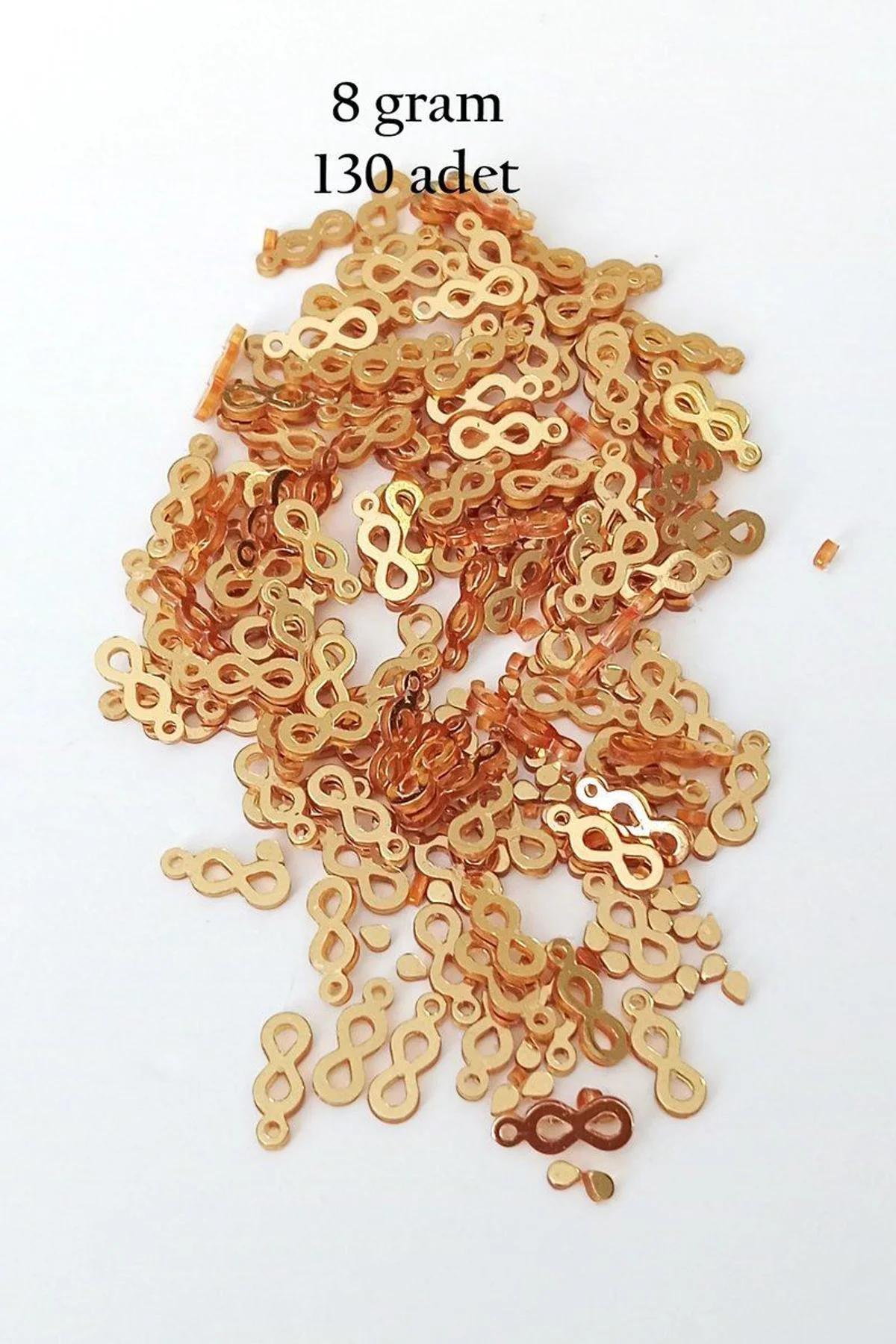 Oya Abiye Bileklik Kolye Pleksi Metalik Plastik Pul Altın Renk 8 gram 130 adet - BNC487 - Just Cheap Store Görsel 5