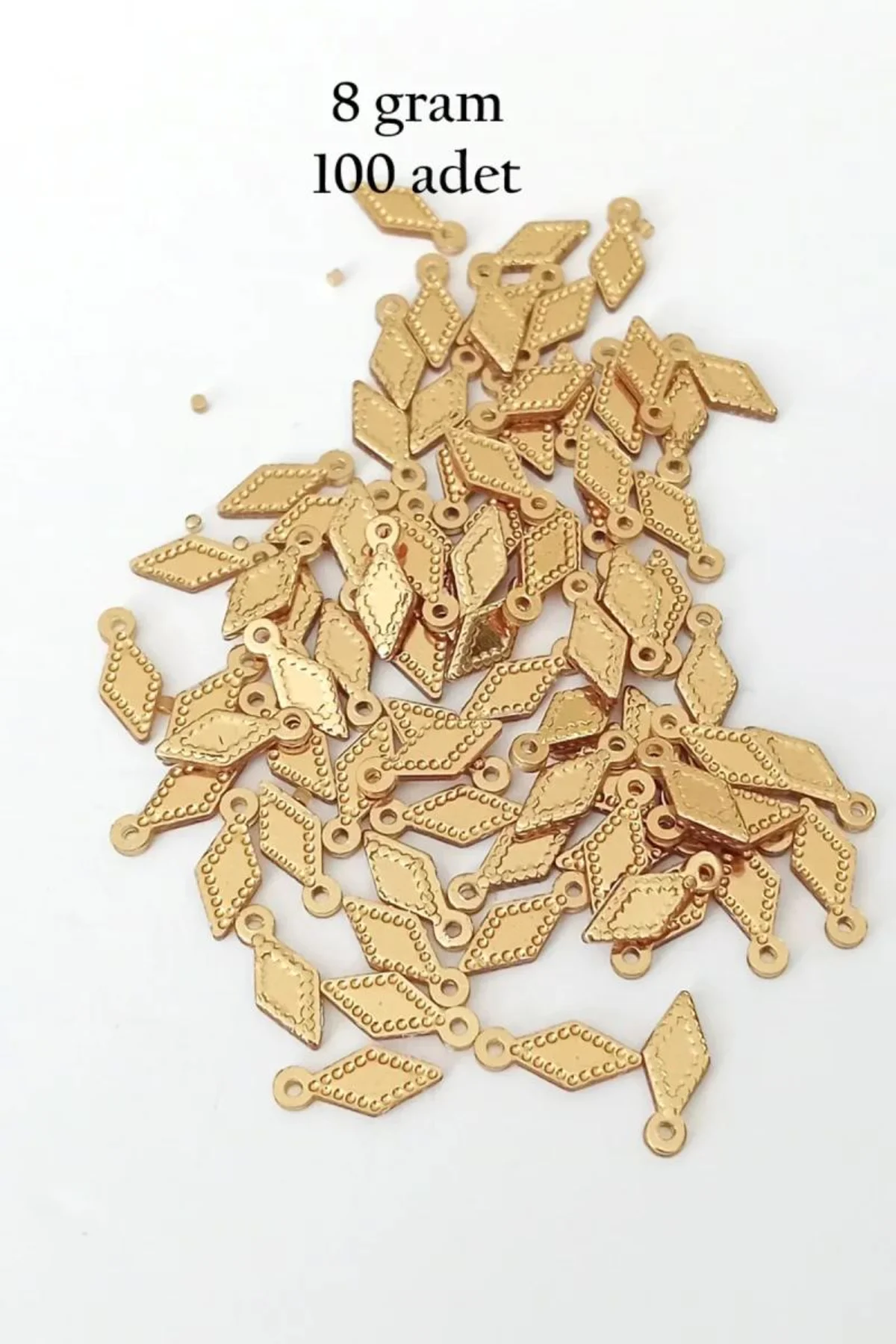 Oya Abiye Bileklik Kolye Pleksi Metalik Plastik Pul Altın Renk 8 gram 100 adet - BNC490 - Just Cheap Store Görsel 3
