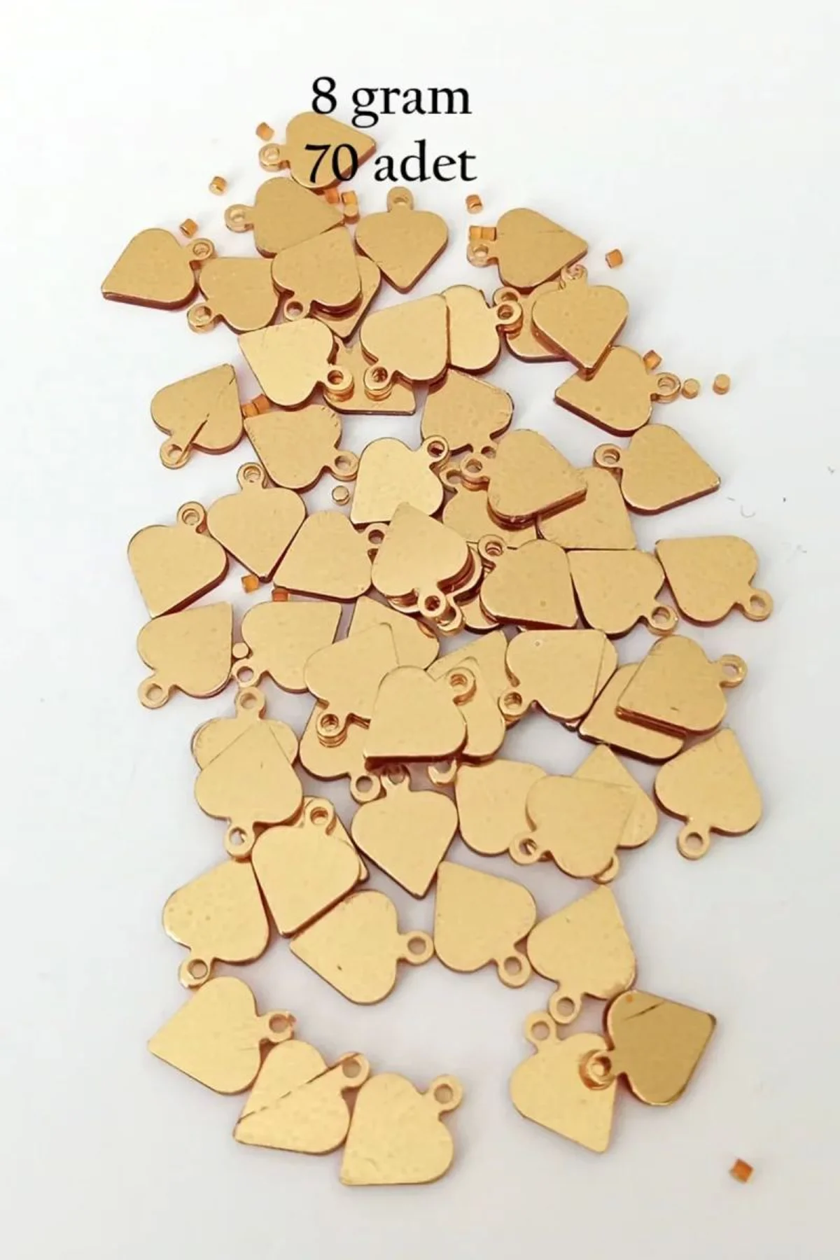 Oya Abiye Bileklik Kolye Pleksi Metalik Plastik Pul Altın Renk 8 gram 70 adet - BNC494 - Just Cheap Store Görsel 3