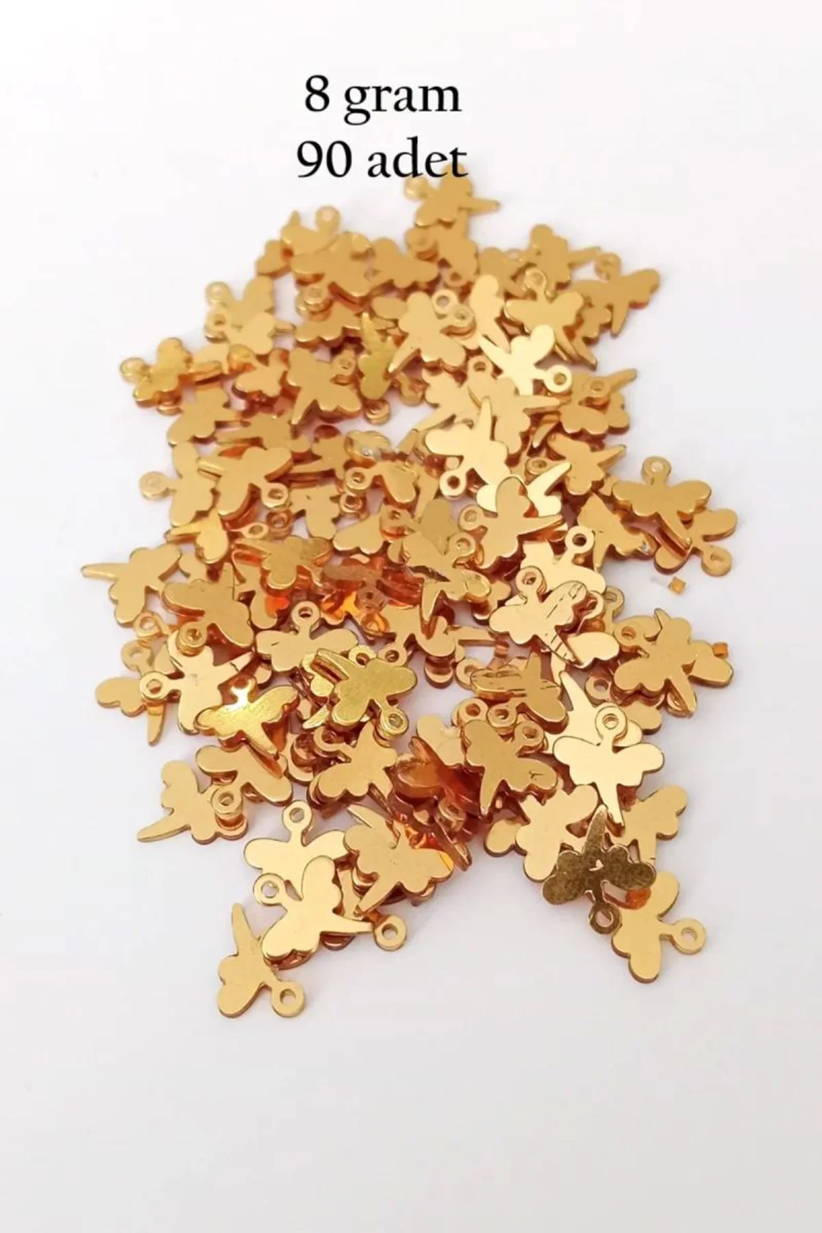 Oya Abiye Bileklik Kolye Pleksi Metalik Plastik Pul Altın Renk 8 gram 90 adet - BNC495 - Just Cheap Store Görsel 3