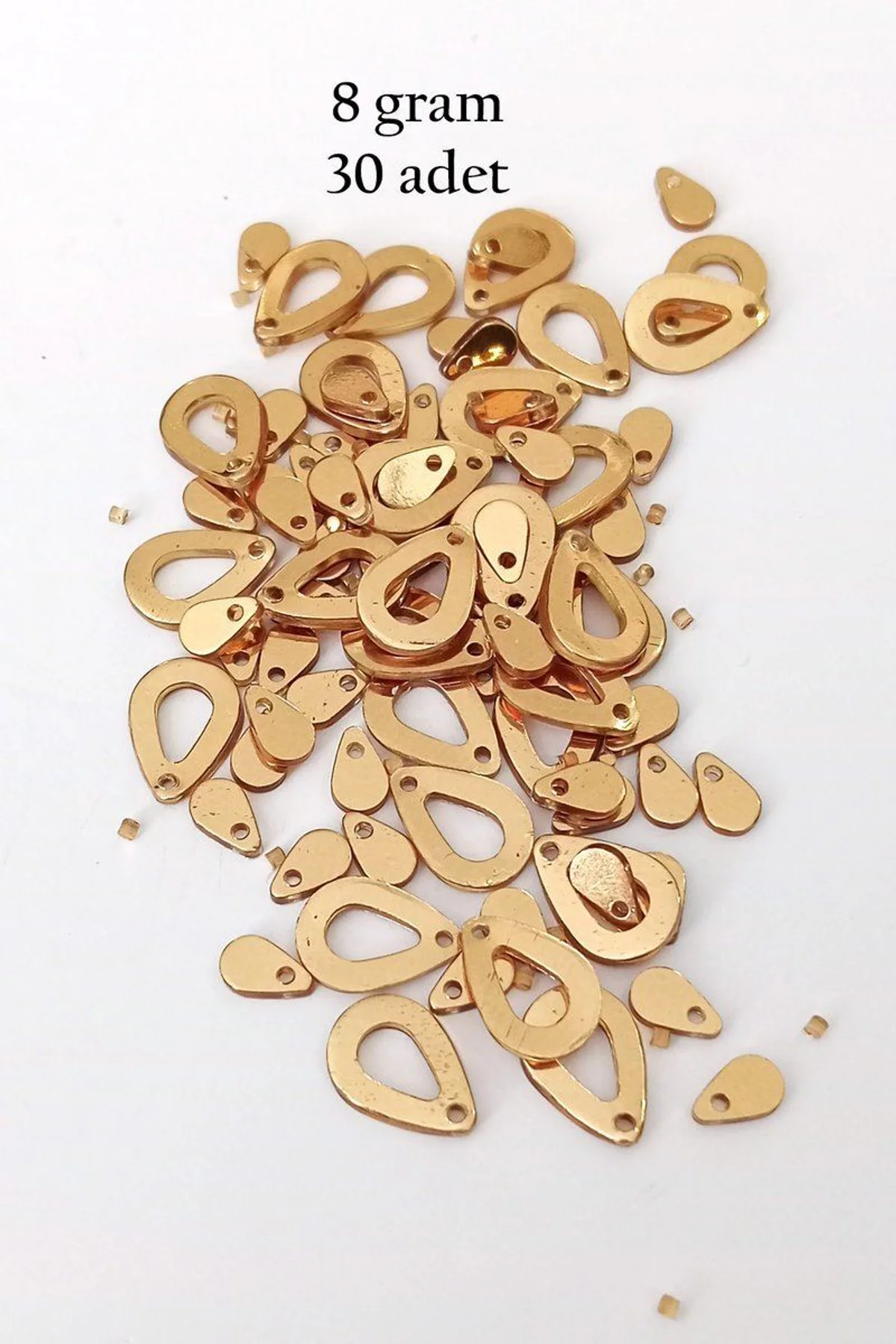 Oya Abiye Bileklik Kolye Pleksi Metalik Plastik Pul Altın Renk 8 gram 30 adet - BNC496 - Just Cheap Store Görsel 5