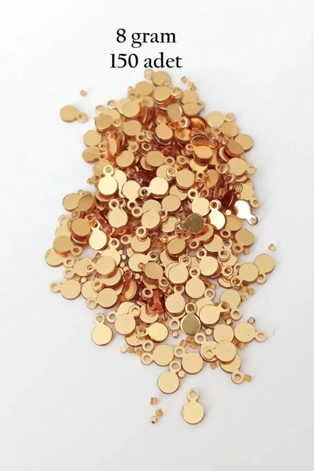 Oya Abiye Bileklik Kolye Pleksi Metalik Plastik Pul Altın Renk 8 gram 150 adet - BNC497 - Just Cheap Store Görsel 3