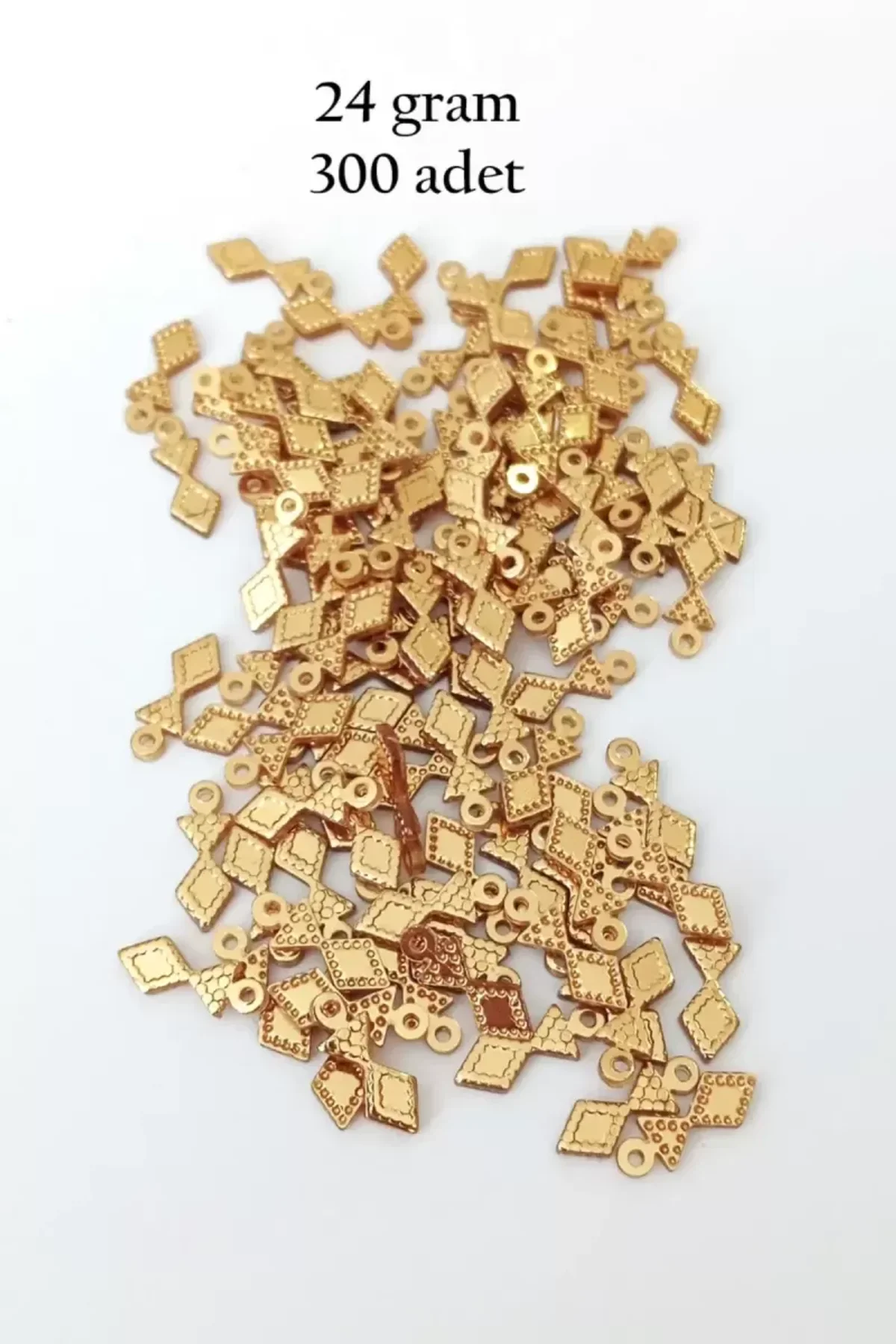 Oya Abiye Bileklik Kolye Pleksi Metalik Plastik Pul Altın Renk 24 gram 300 adet - BNC536