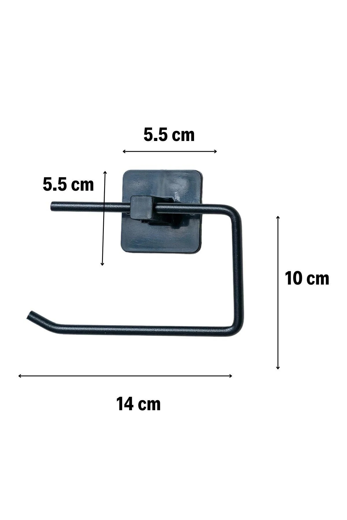 Kendiliğinden Yapışkanlı Siyah Paslanmaz Metal Kapaksız Tuvalet Kağıtlığı Aparatı - Just Cheap Store Görsel 3