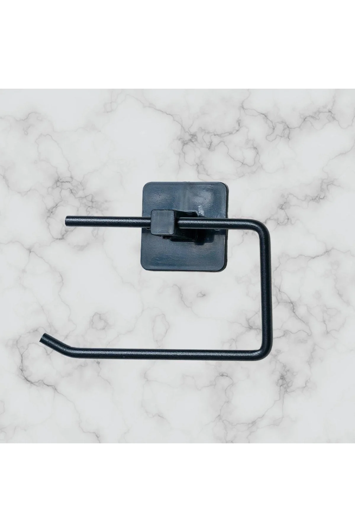 Kendiliğinden Yapışkanlı Siyah Paslanmaz Metal Kapaksız Tuvalet Kağıtlığı Aparatı - Just Cheap Store Görsel 2