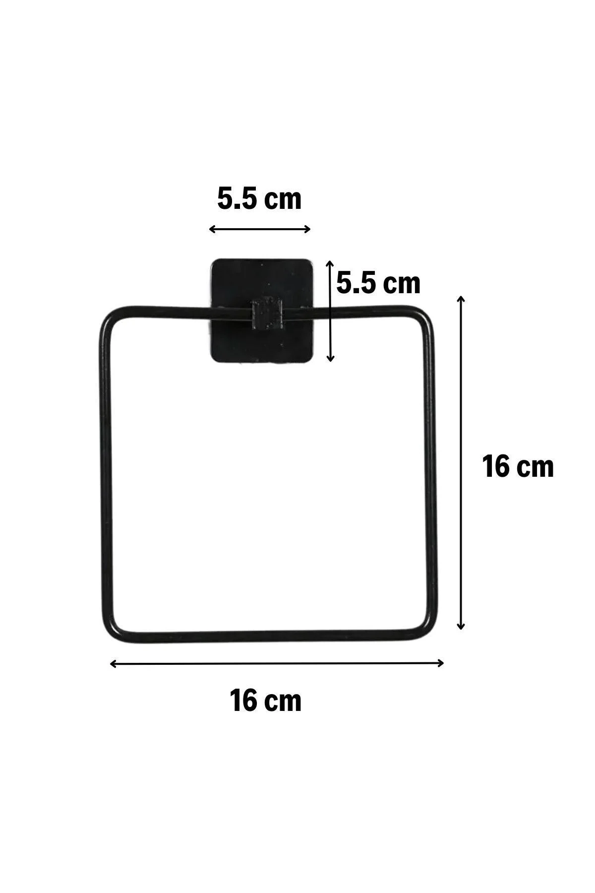 Kendiliğinden Yapışkanlı Siyah Paslanmaz Metal Kare Havluluk - Just Cheap Store Görsel 3