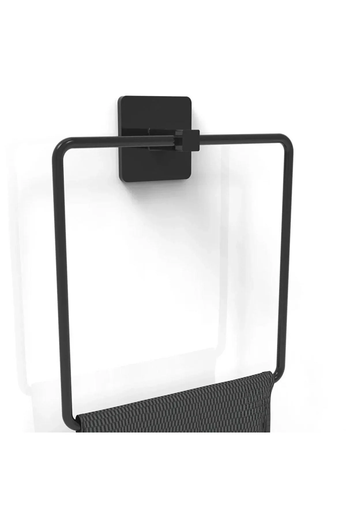 Kendiliğinden Yapışkanlı Siyah Paslanmaz Metal Kare Havluluk - Just Cheap Store Görsel 2