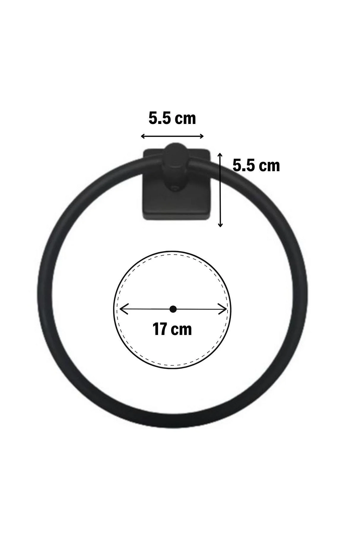 Kendiliğinden Yapışkanlı Siyah Paslanmaz Metal Yuvarlak Havluluk (4741) - Just Cheap Store Görsel 5