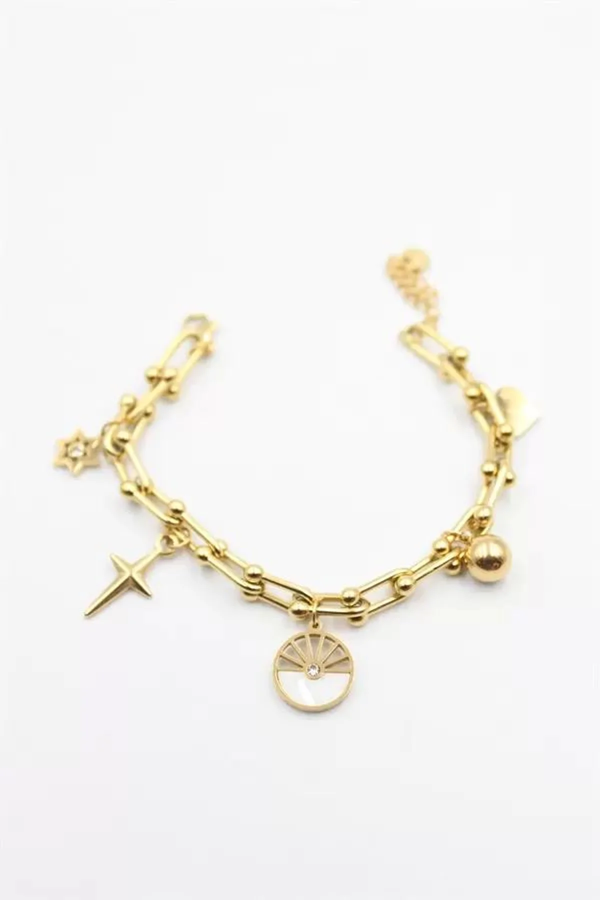 Charm Tfn Zincir Bileklik - Altın - Just Cheap Store Görsel 4